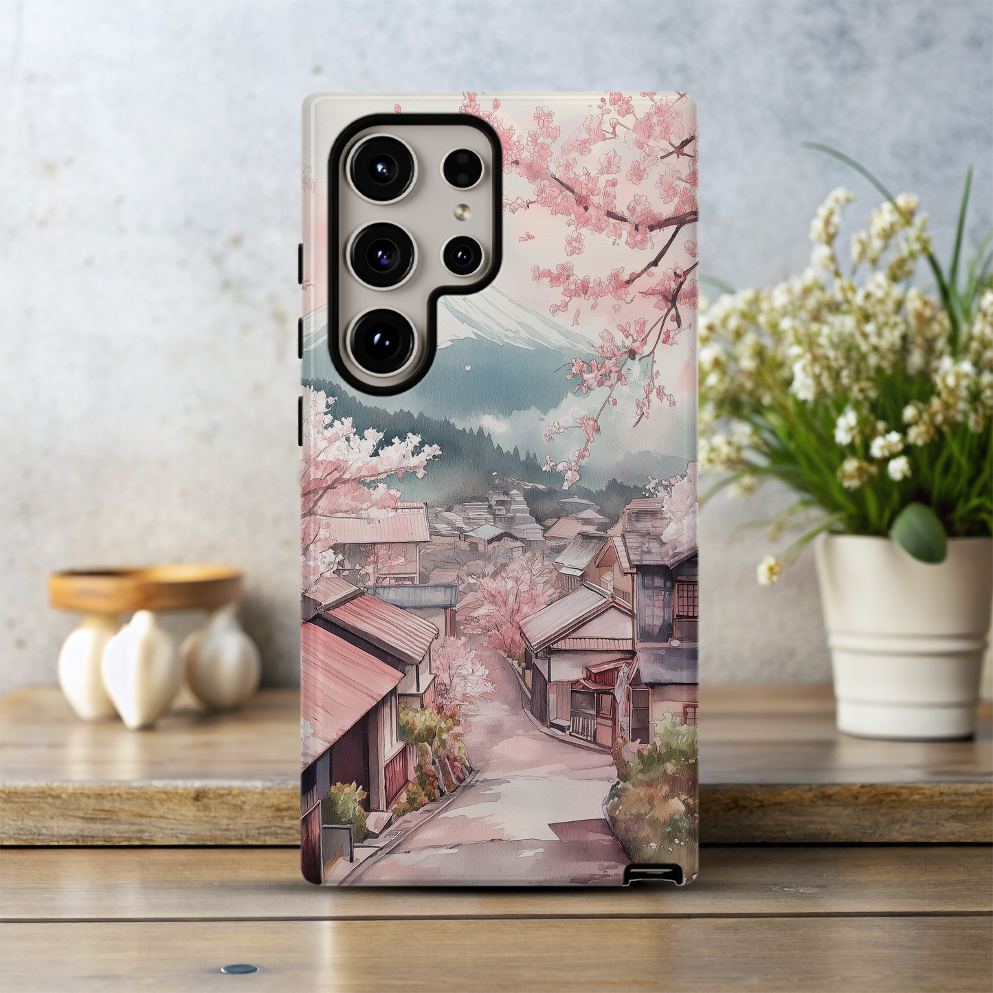 Vintage Japanese Village Phone Case – Tranquil Tradition with Everyday Protection