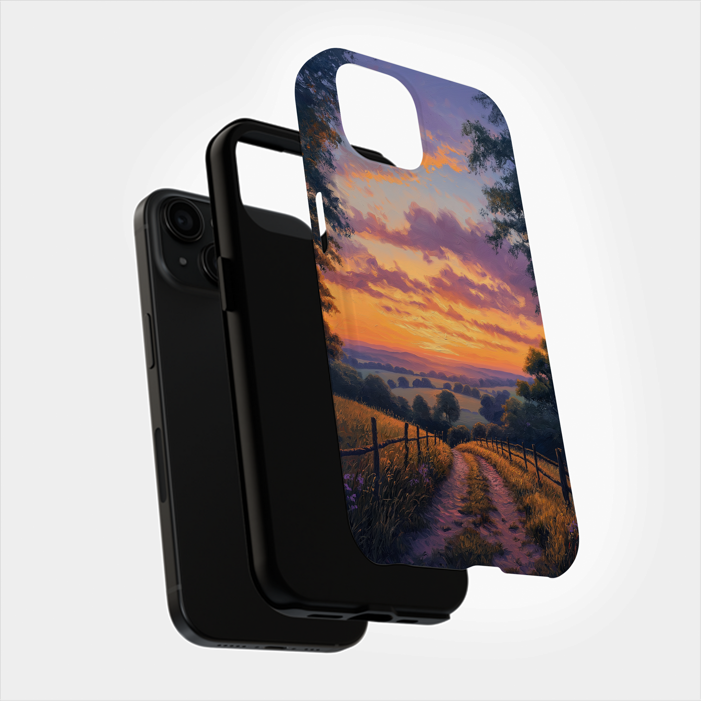 Sunset Over Country Phone Case – Golden Hour Serenity with Everyday Protection