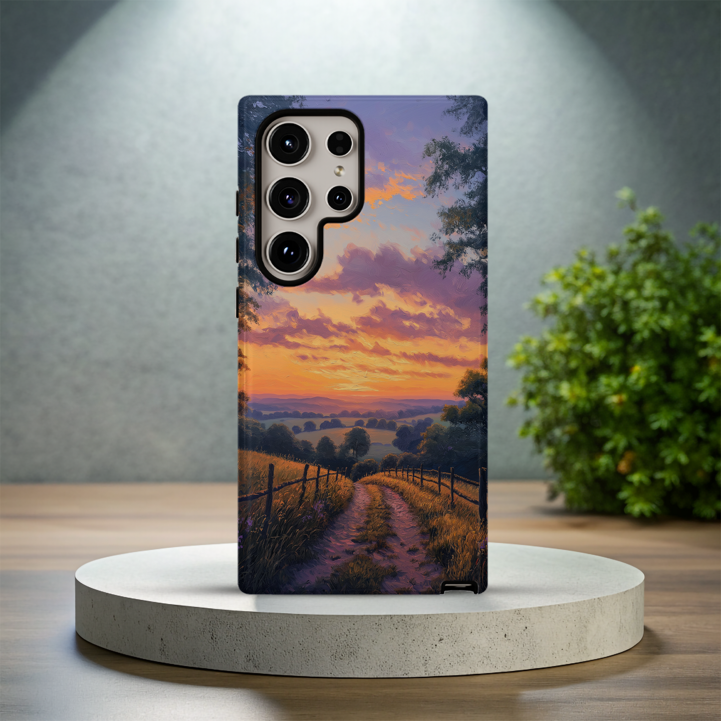Sunset Over Country Phone Case – Golden Hour Serenity with Everyday Protection