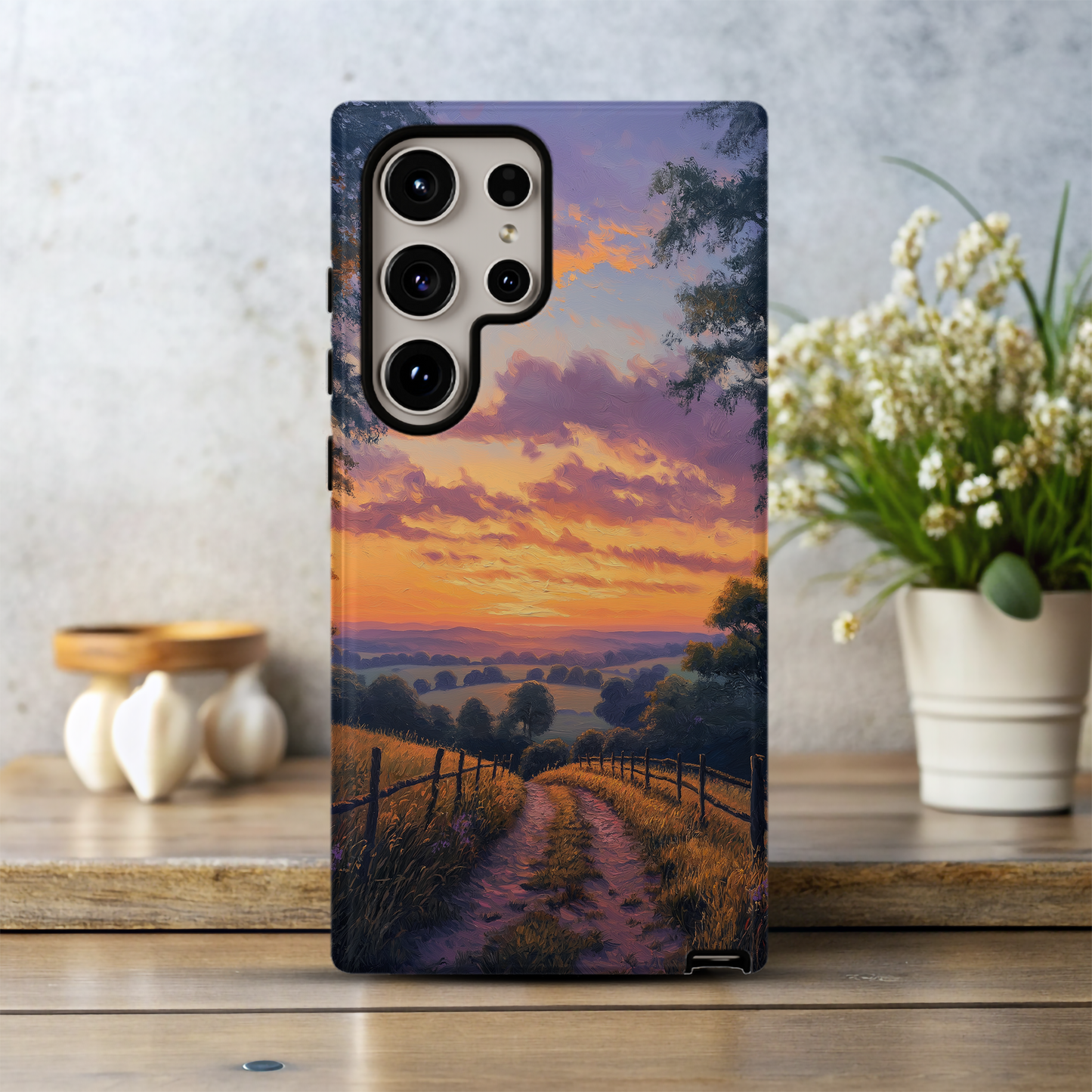 Sunset Over Country Phone Case – Golden Hour Serenity with Everyday Protection