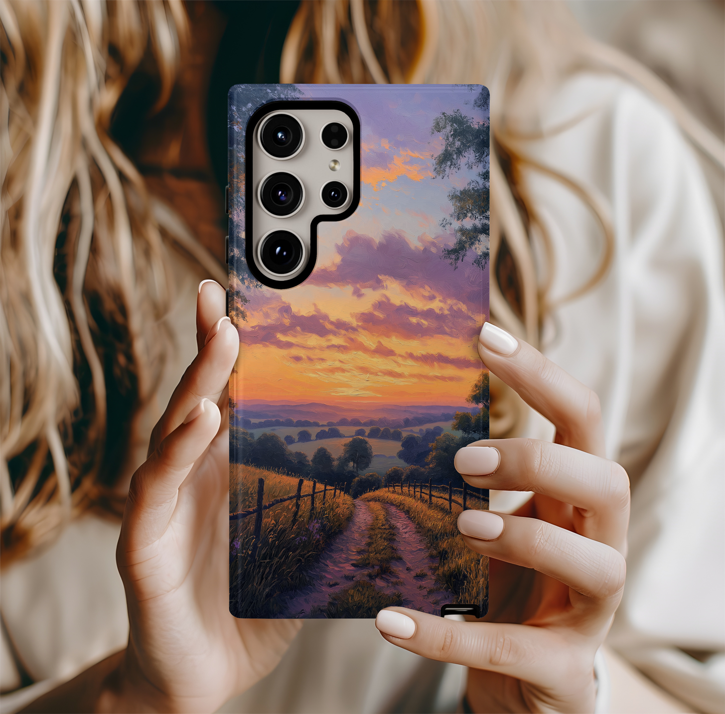 Sunset Over Country Phone Case – Golden Hour Serenity with Everyday Protection