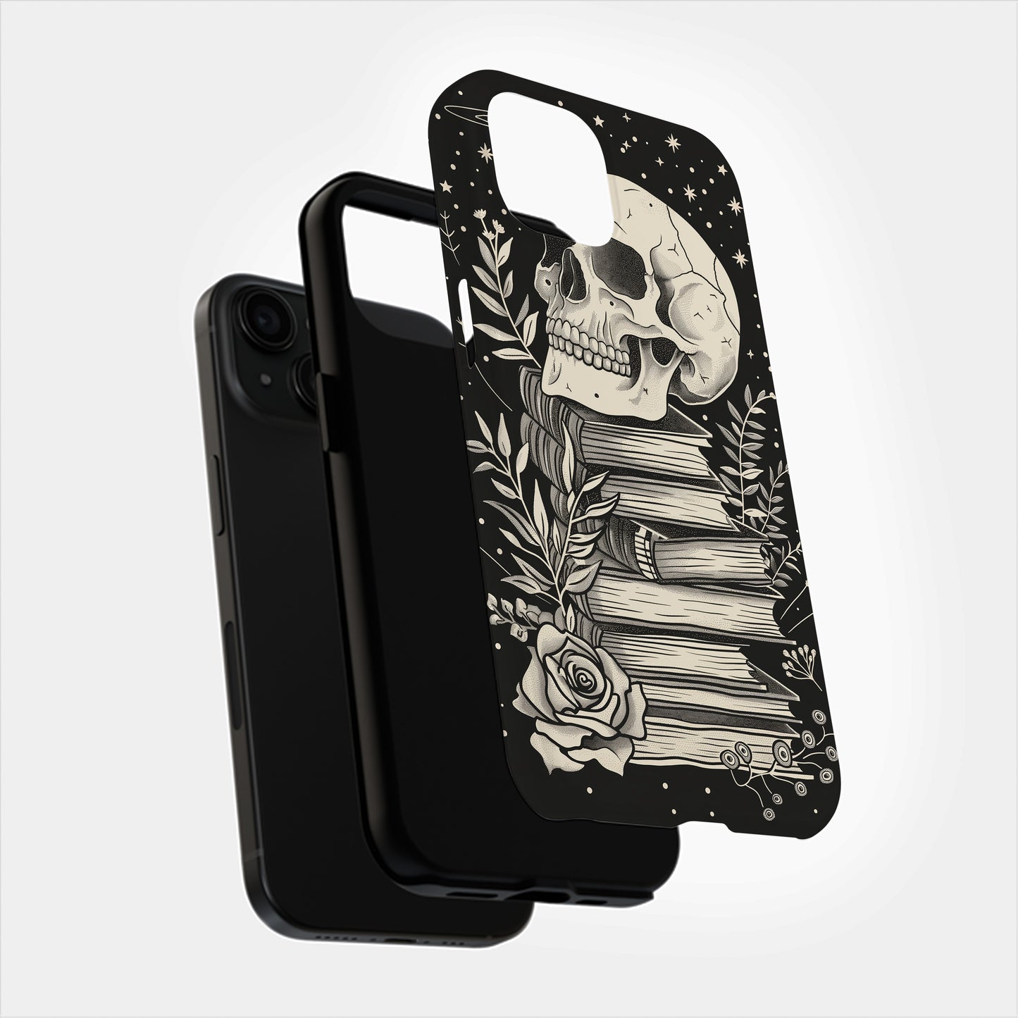 Skulls & Books Phone Case β Dark Academia Meets Timeless Knowledge