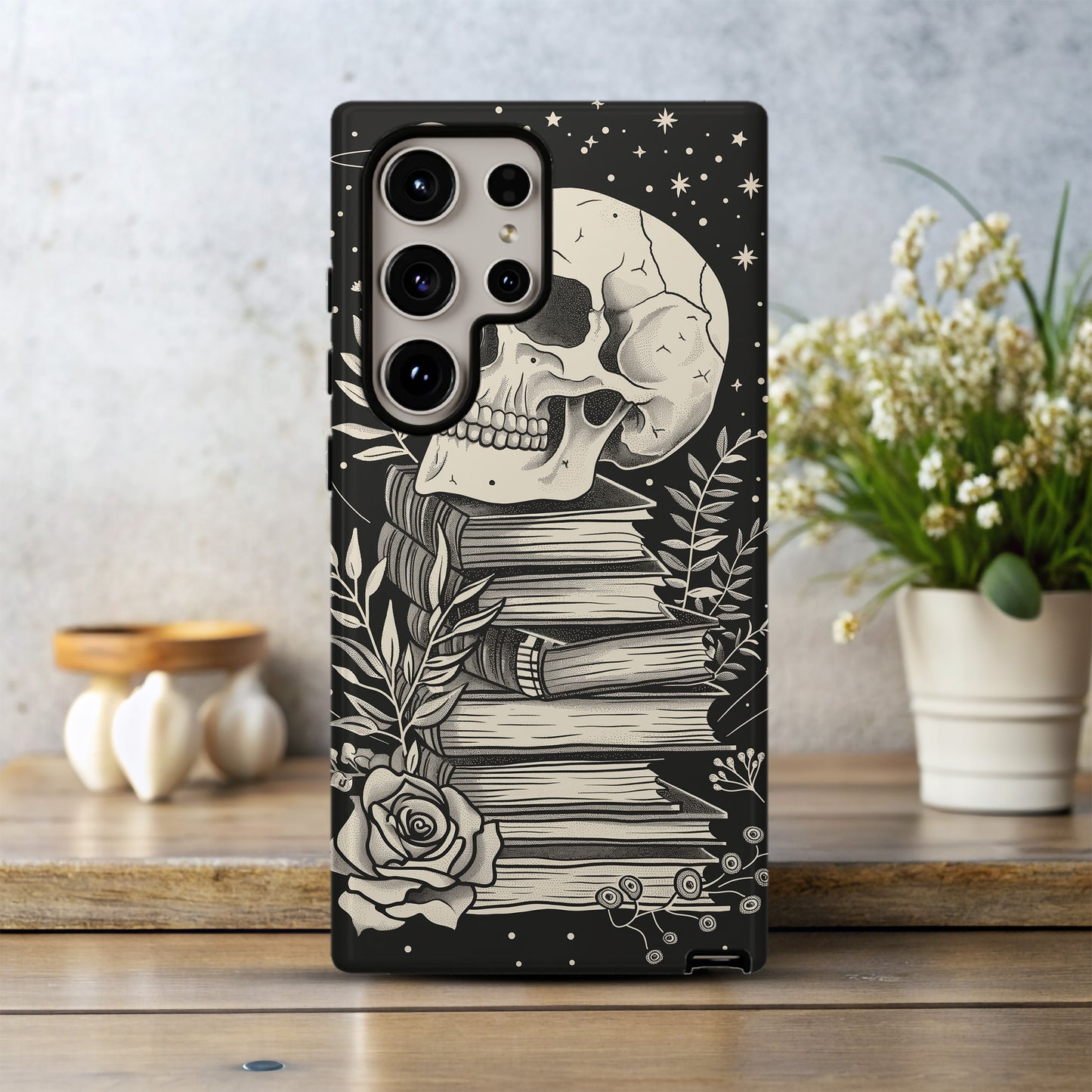 Skulls & Books Phone Case β Dark Academia Meets Timeless Knowledge