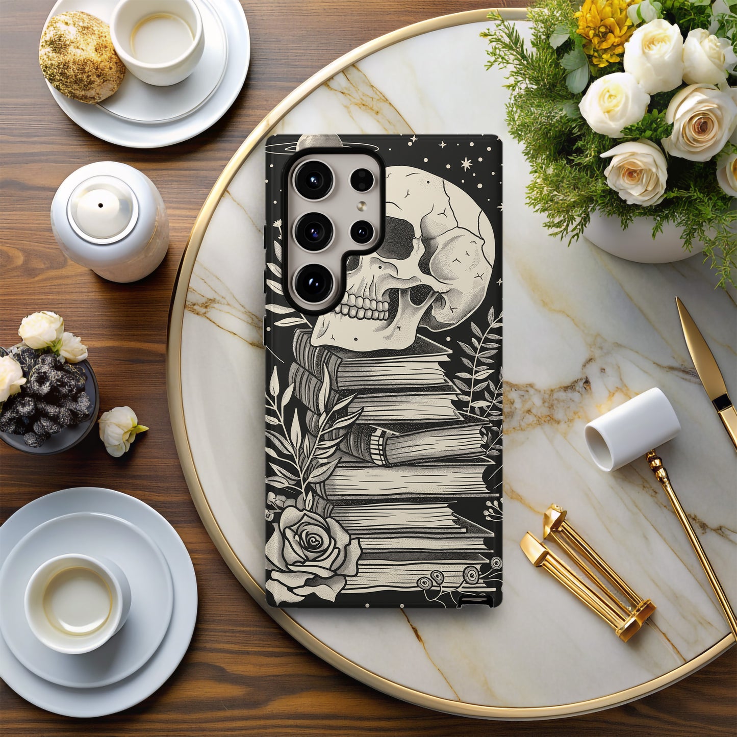 Skulls & Books Phone Case β Dark Academia Meets Timeless Knowledge