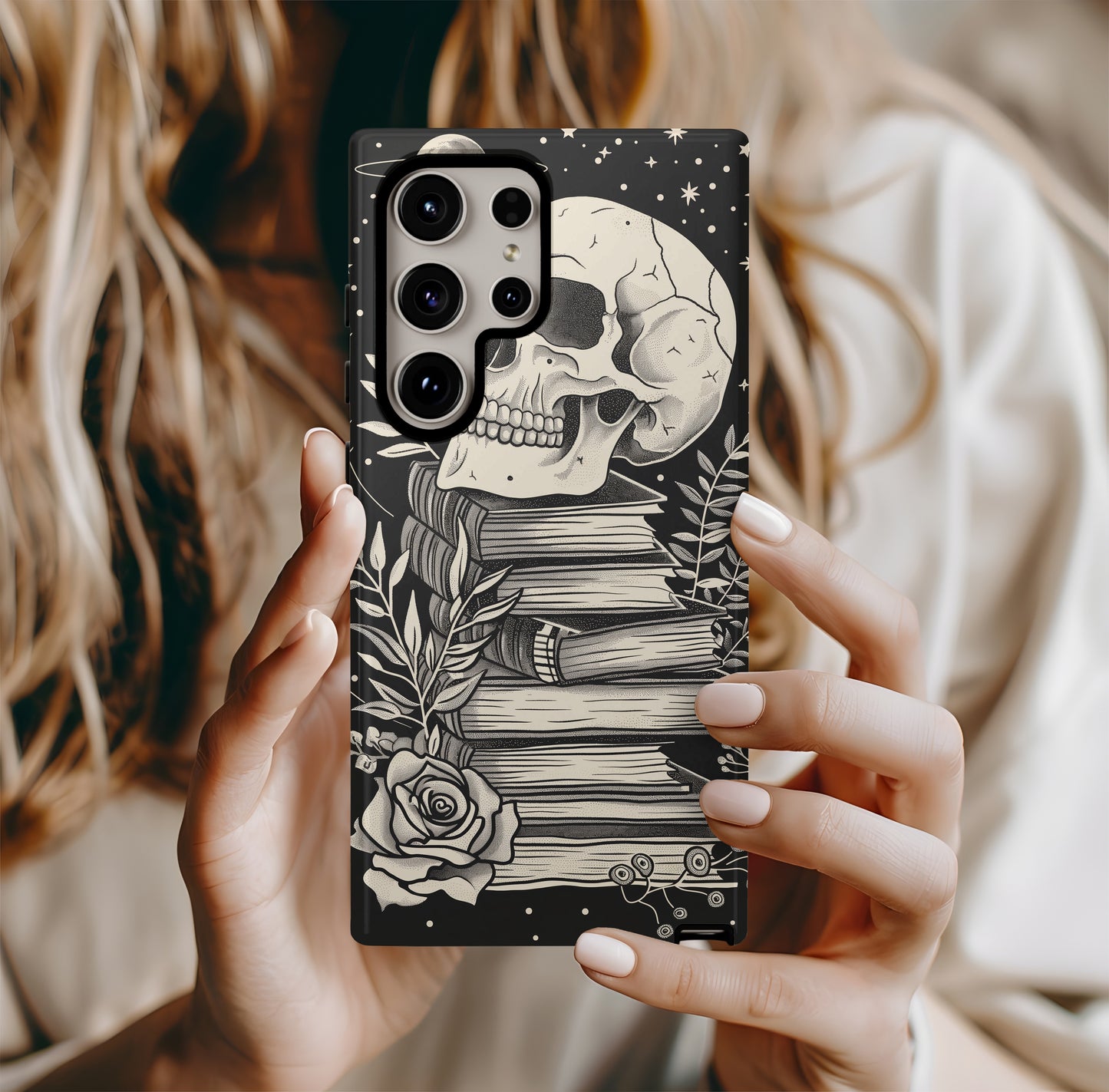 Skulls & Books Phone Case β Dark Academia Meets Timeless Knowledge