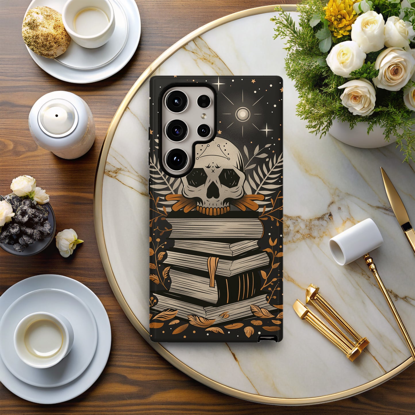 Skulls & Books Phone Case β Dark Academia Meets Timeless Knowledge