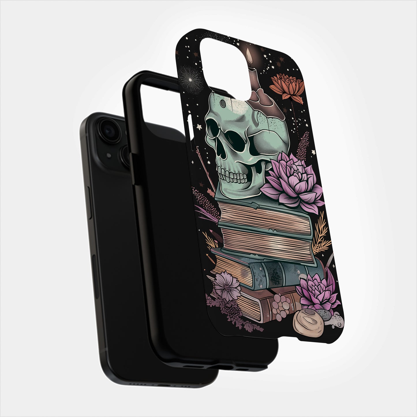 Skulls & Books Phone Case – Dark Academia Meets Timeless Knowledge