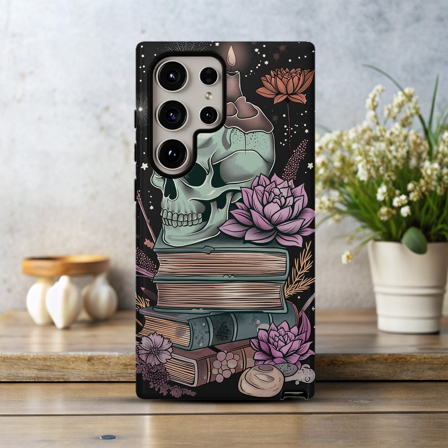 Skulls & Books Phone Case – Dark Academia Meets Timeless Knowledge