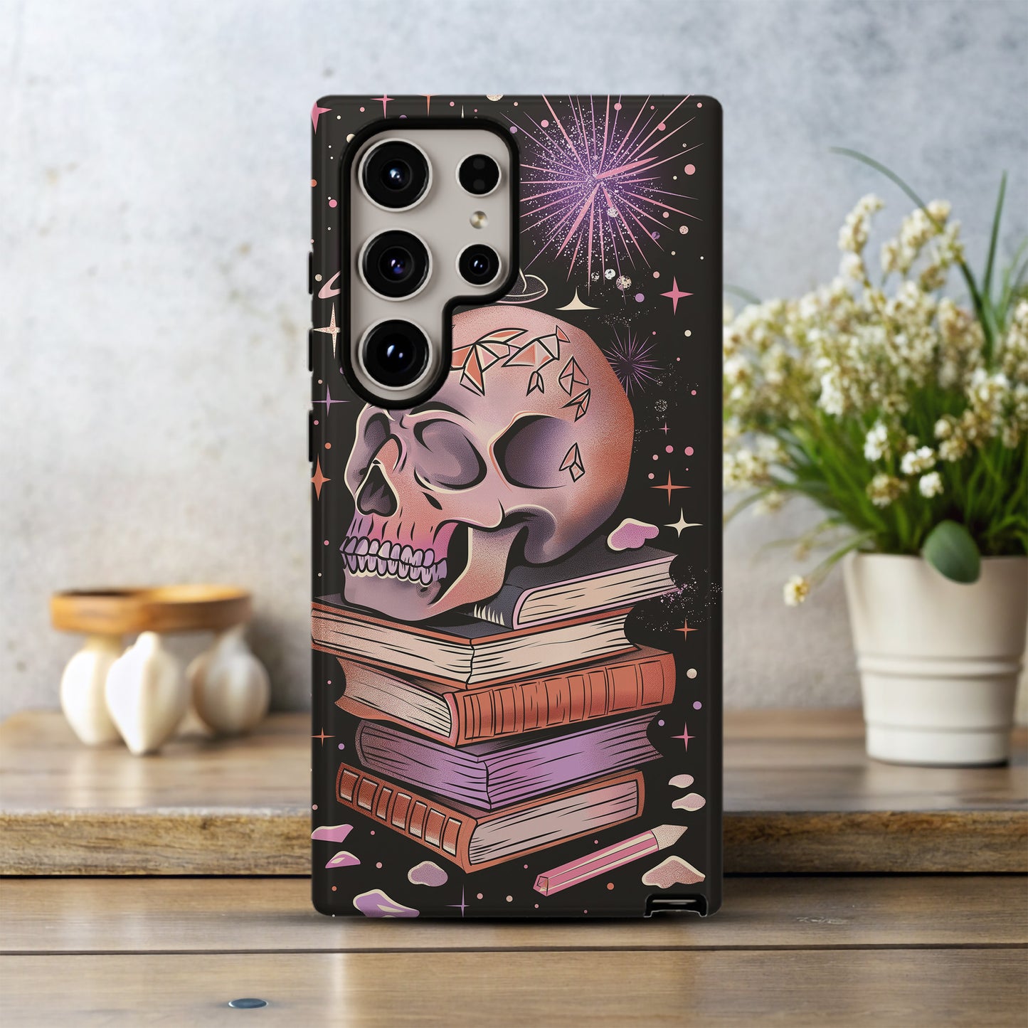 Skulls & Books Phone Case – Dark Academia Meets Timeless Knowledge