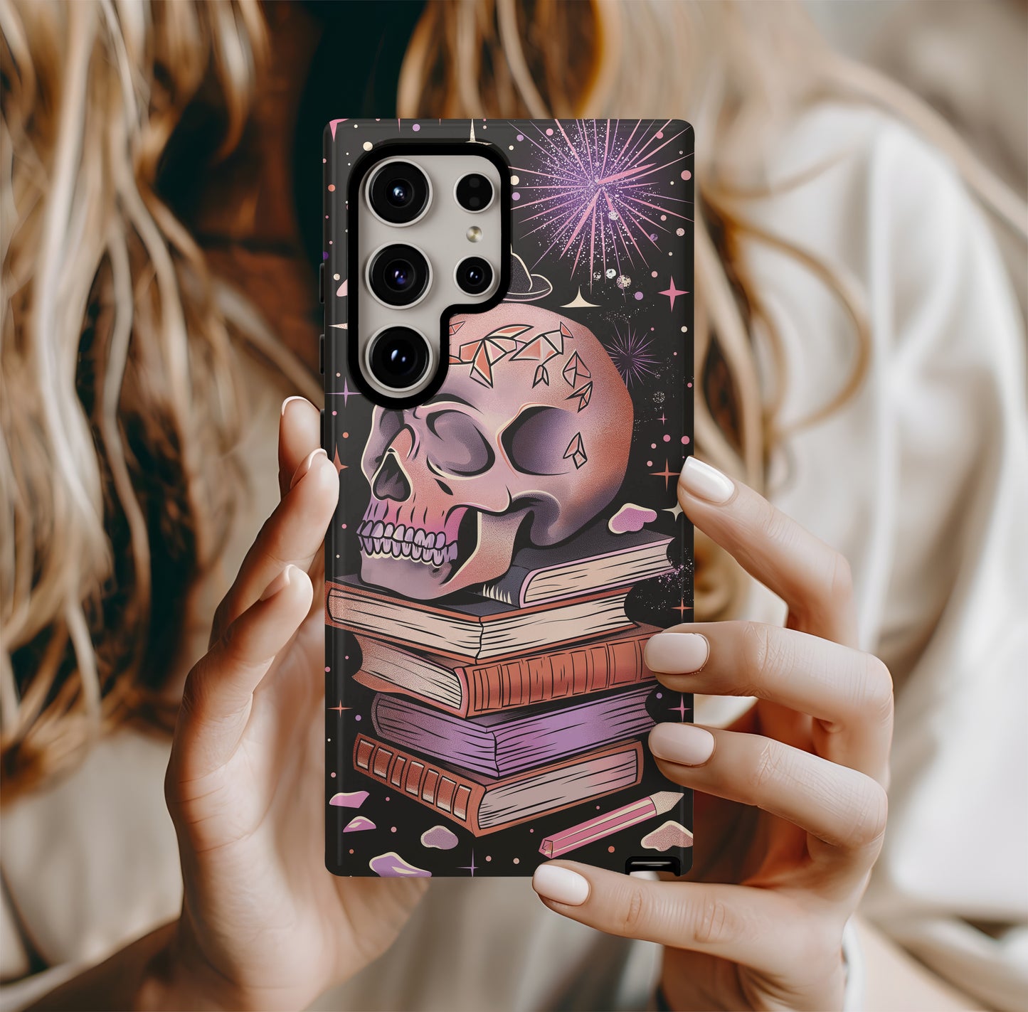 Skulls & Books Phone Case – Dark Academia Meets Timeless Knowledge