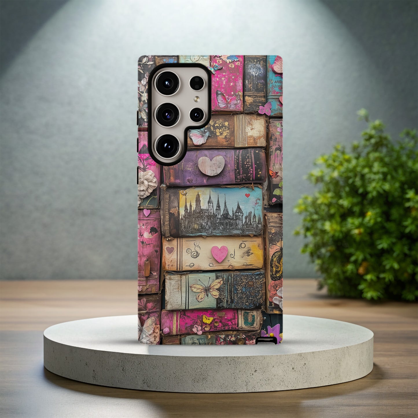 Whimsical Wooden Books Phone Case – Enchanting Literature with Everyday Protection
