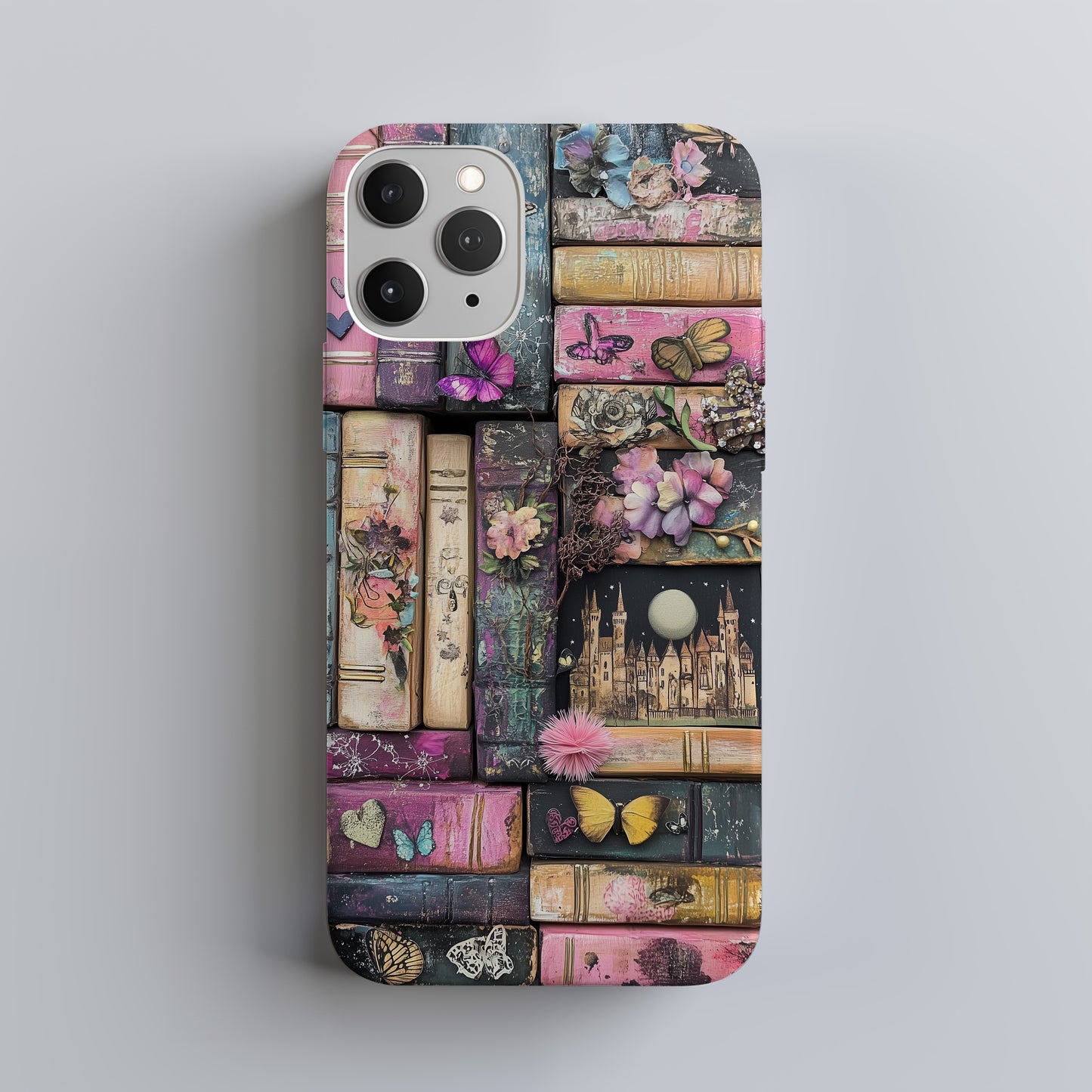 Whimsical Wooden Books Phone Case – Enchanting Literature with Everyday Protection