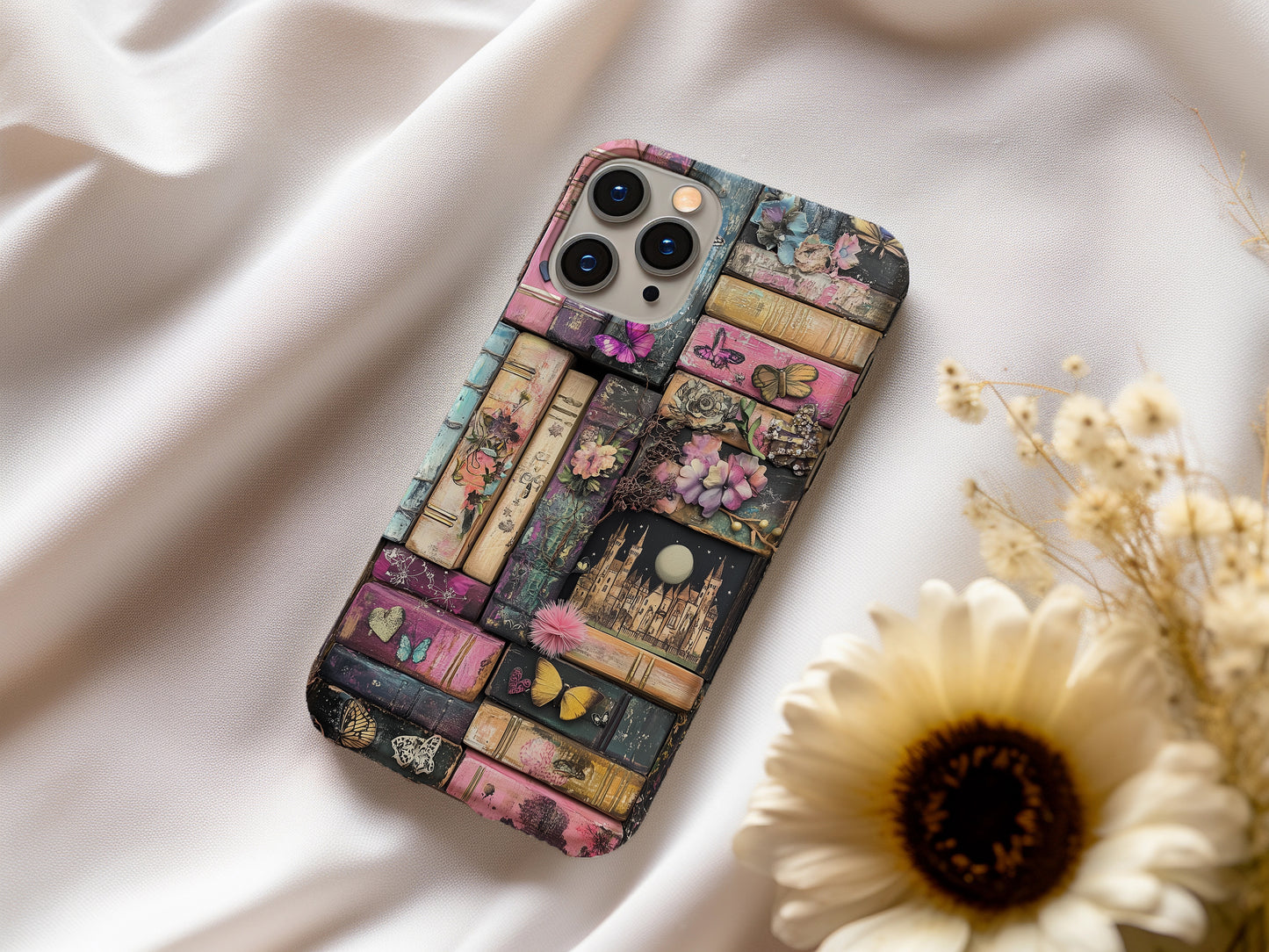 Whimsical Wooden Books Phone Case – Enchanting Literature with Everyday Protection
