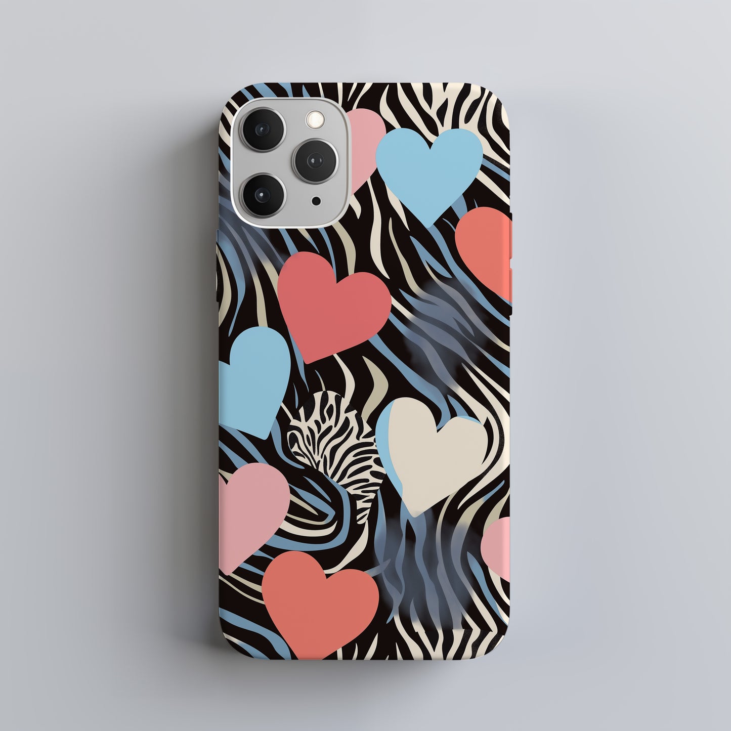 Zebra Hearts Phone Case – Bold Patterns with Everyday Protection