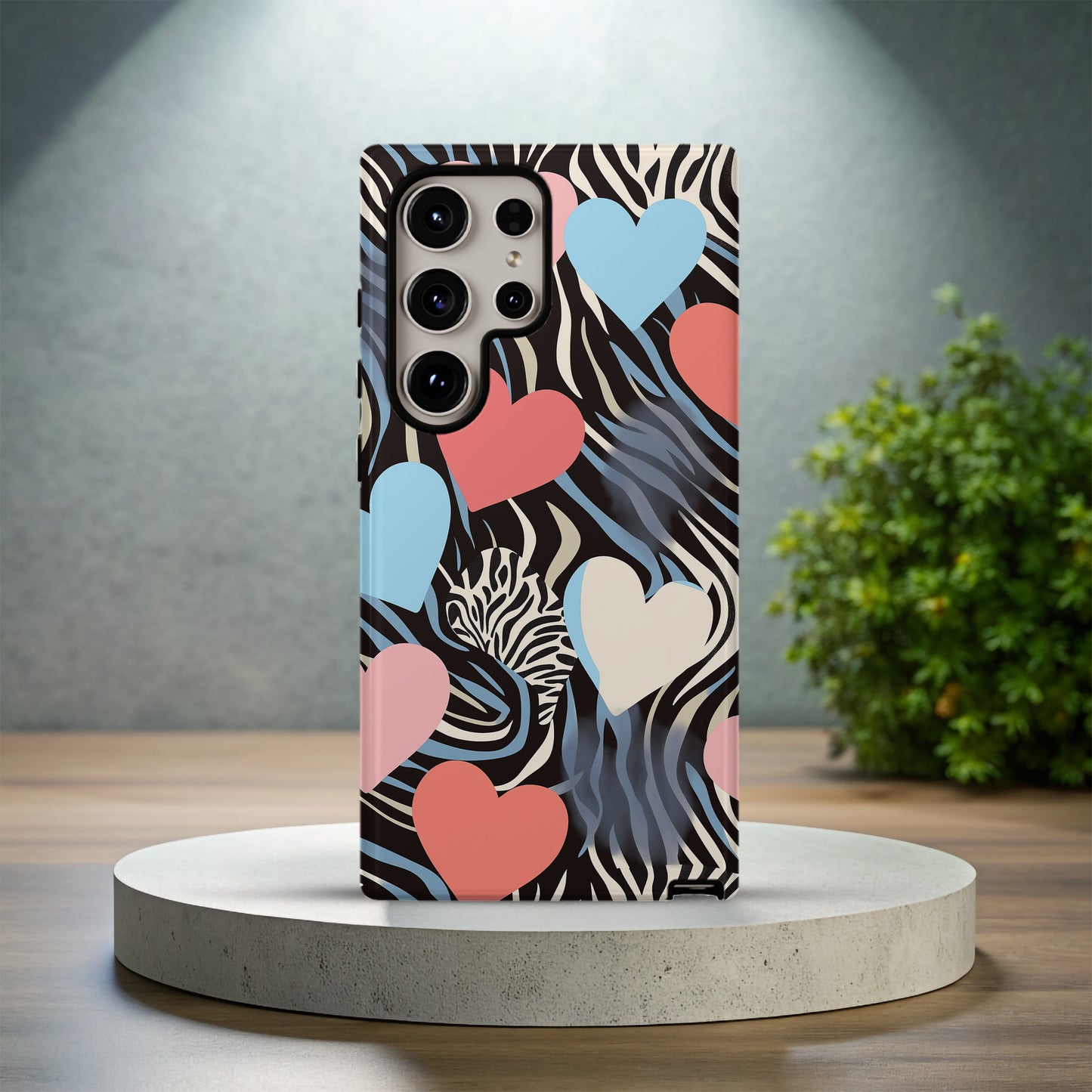 Zebra Hearts Phone Case – Bold Patterns with Everyday Protection