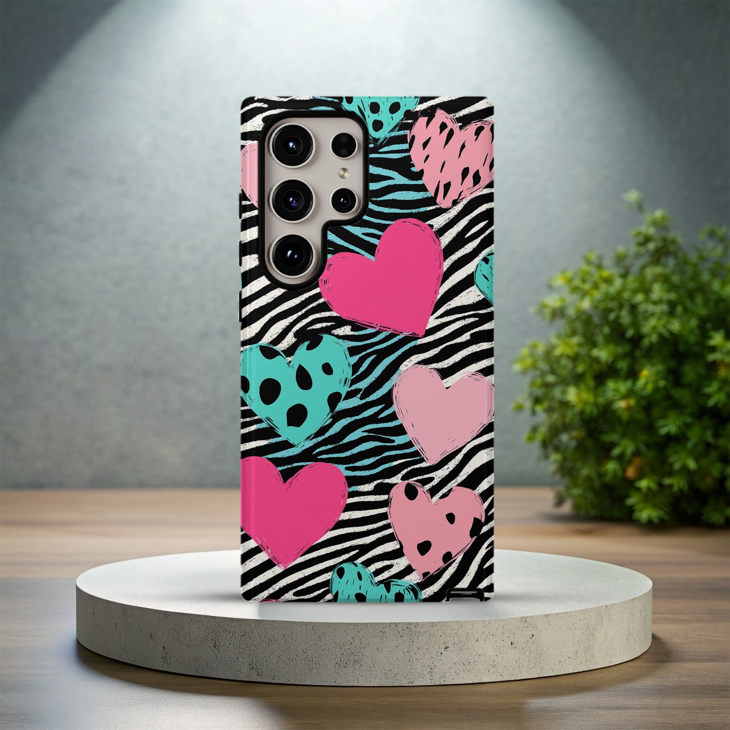 Zebra Hearts Phone Case β Bold Patterns with Everyday Protection