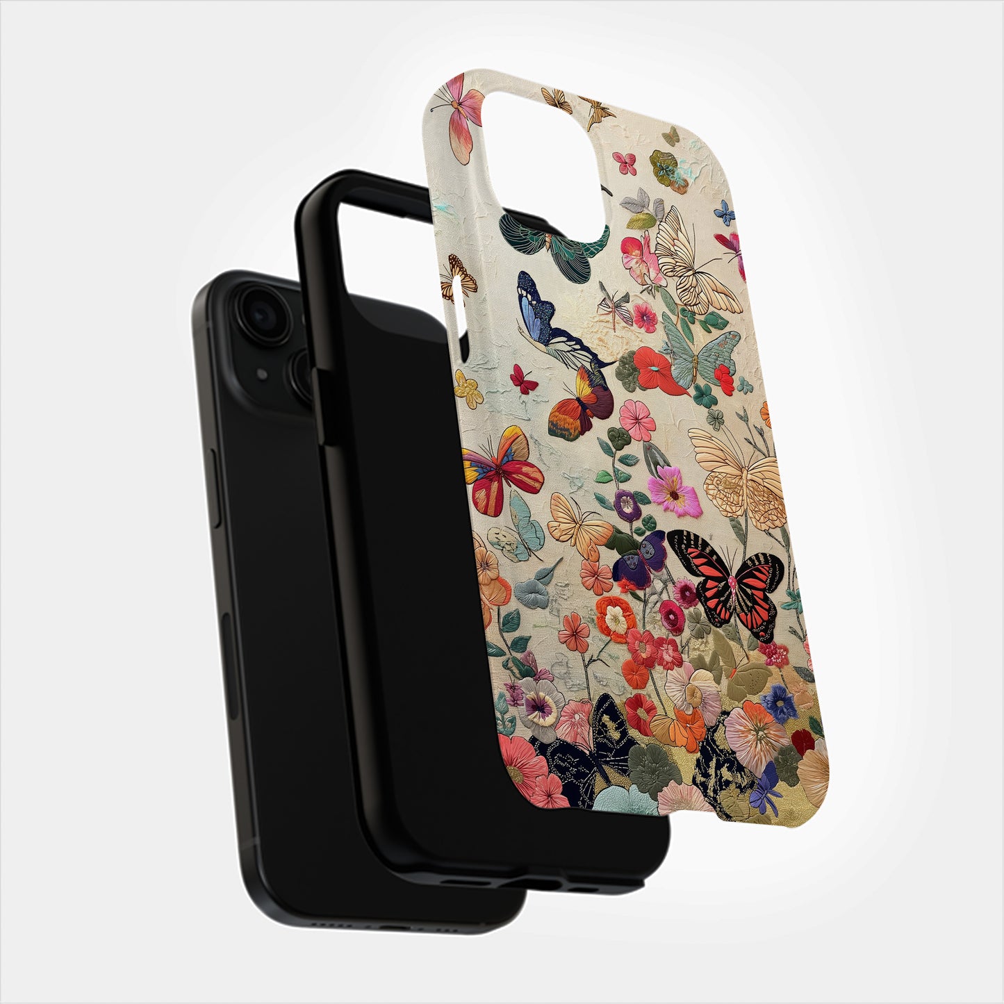 Embroidered Butterfly Phone Case – Delicate Elegance with Everyday Protection