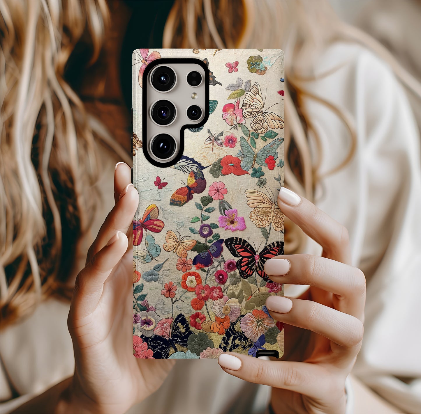 Embroidered Butterfly Phone Case – Delicate Elegance with Everyday Protection