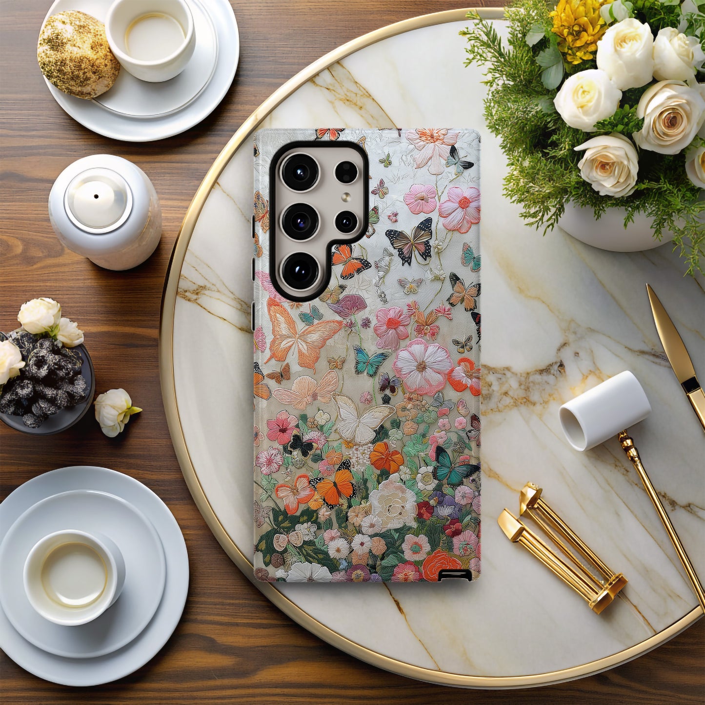 Embroidered Butterfly Phone Case – Delicate Elegance with Everyday Protection