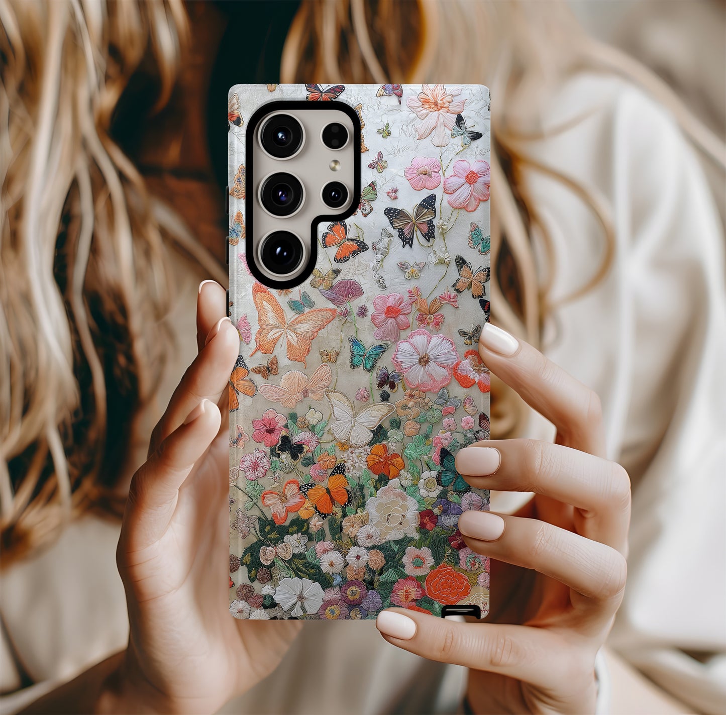 Embroidered Butterfly Phone Case – Delicate Elegance with Everyday Protection