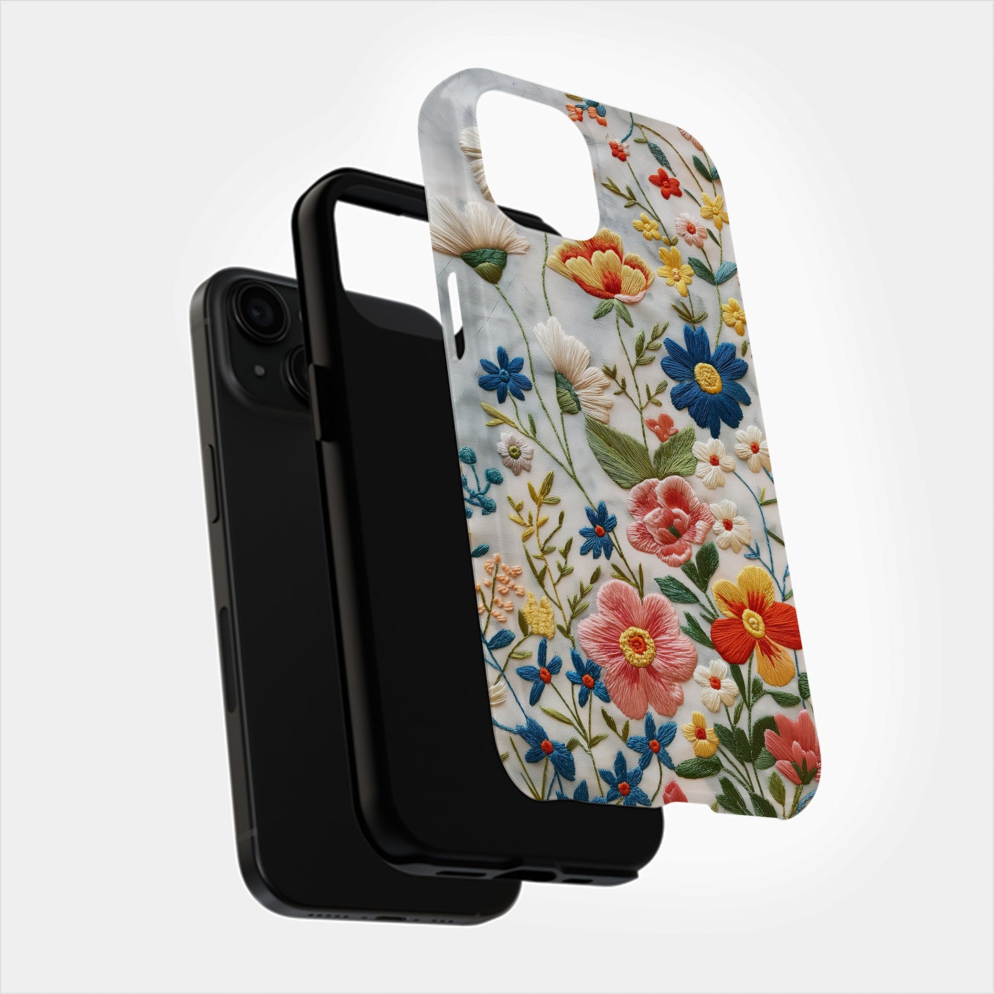 Embroidered Wildflower Phone Case – Nature’s Beauty with Everyday Protection