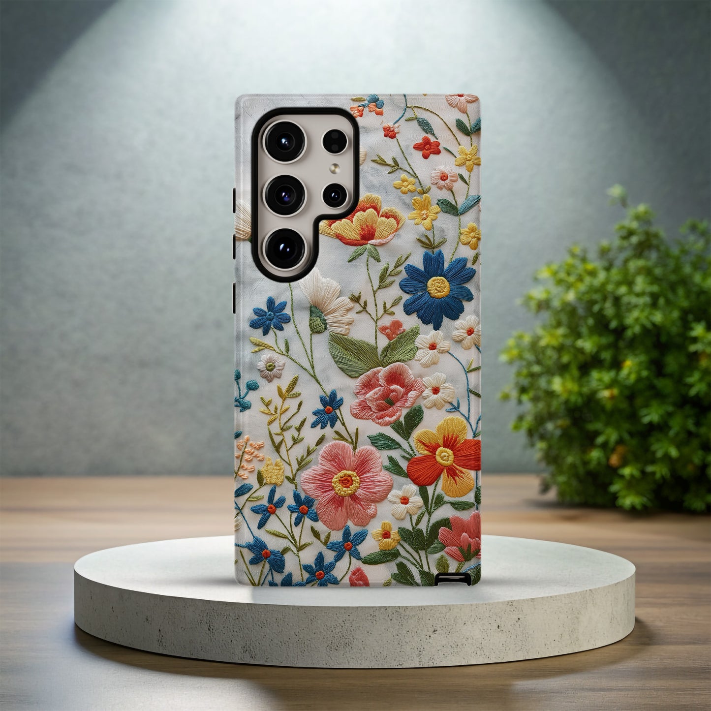 Embroidered Wildflower Phone Case – Nature’s Beauty with Everyday Protection