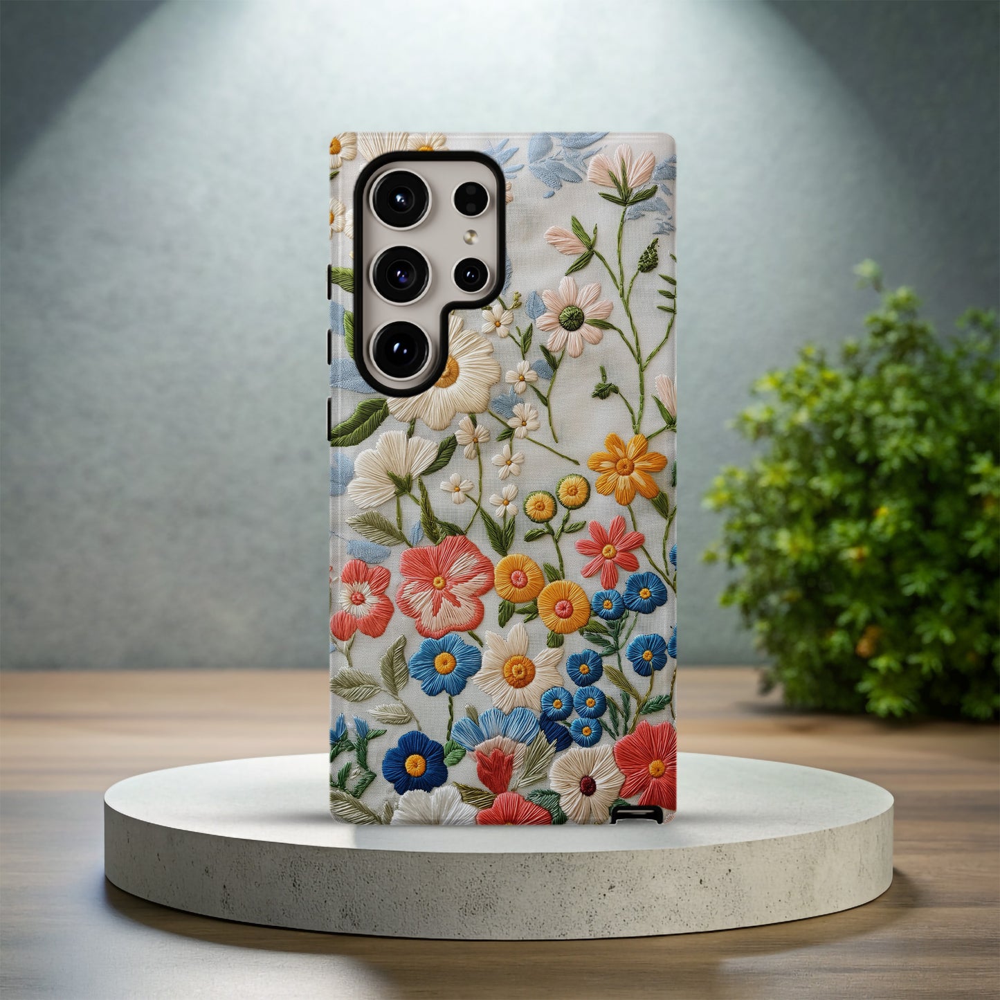 Embroidered Wildflower Phone Case – Nature’s Beauty with Everyday Protection