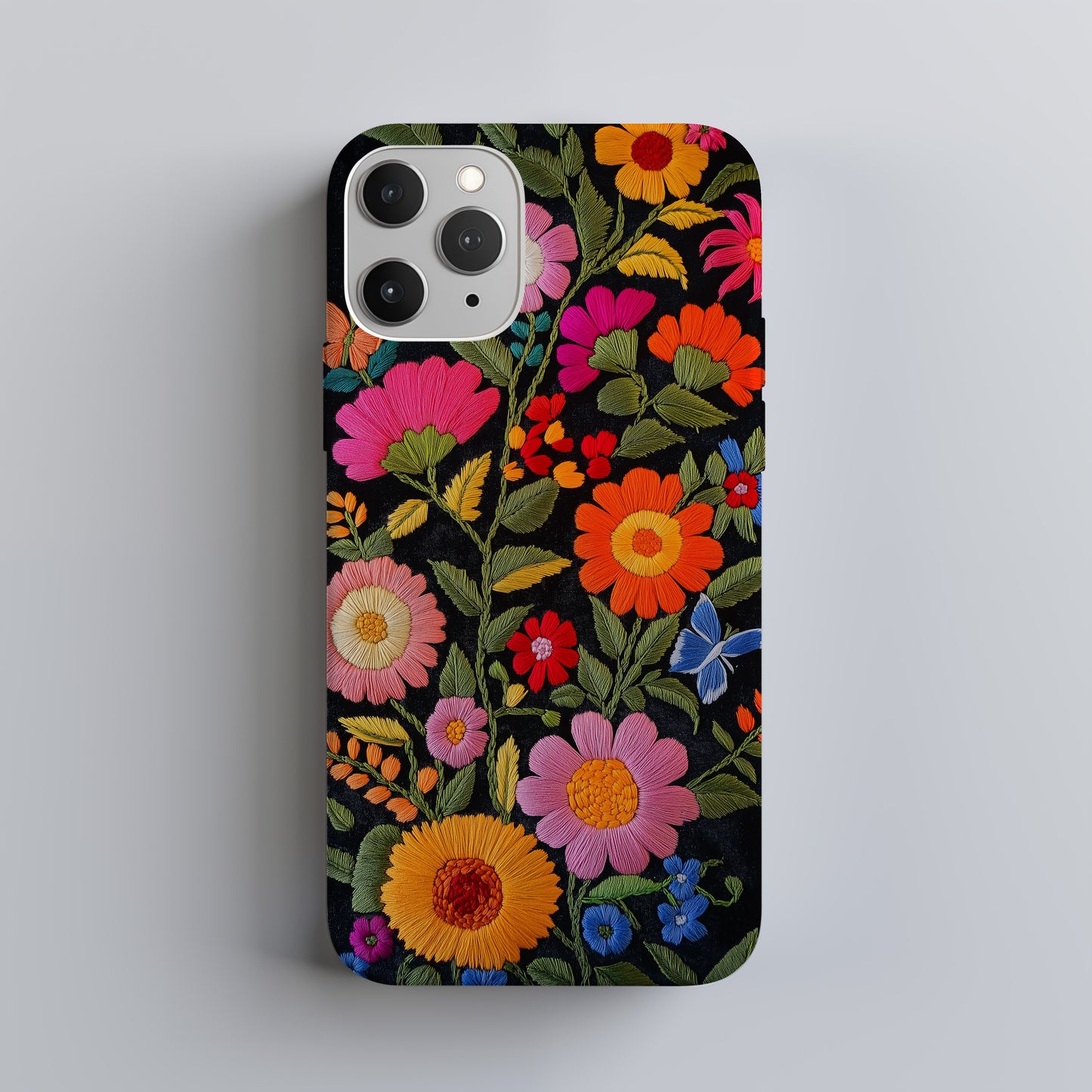 Embroidered Wildflower Phone Case – Nature’s Beauty with Everyday Protection