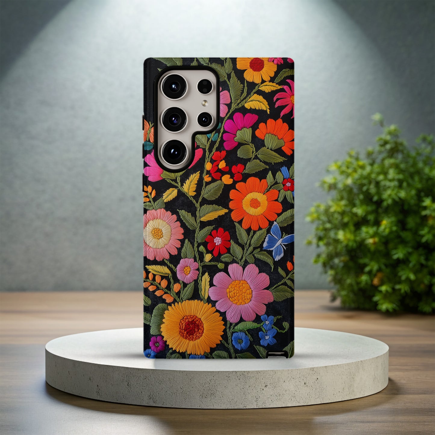 Embroidered Wildflower Phone Case – Nature’s Beauty with Everyday Protection