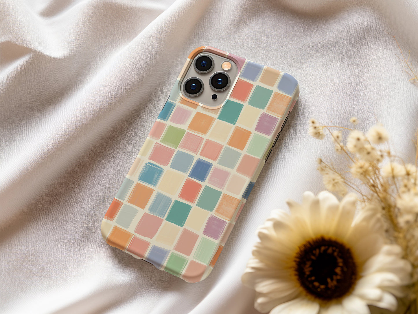 Rainbow Checkered Phone Case – Bold & Vibrant with Everyday Protection
