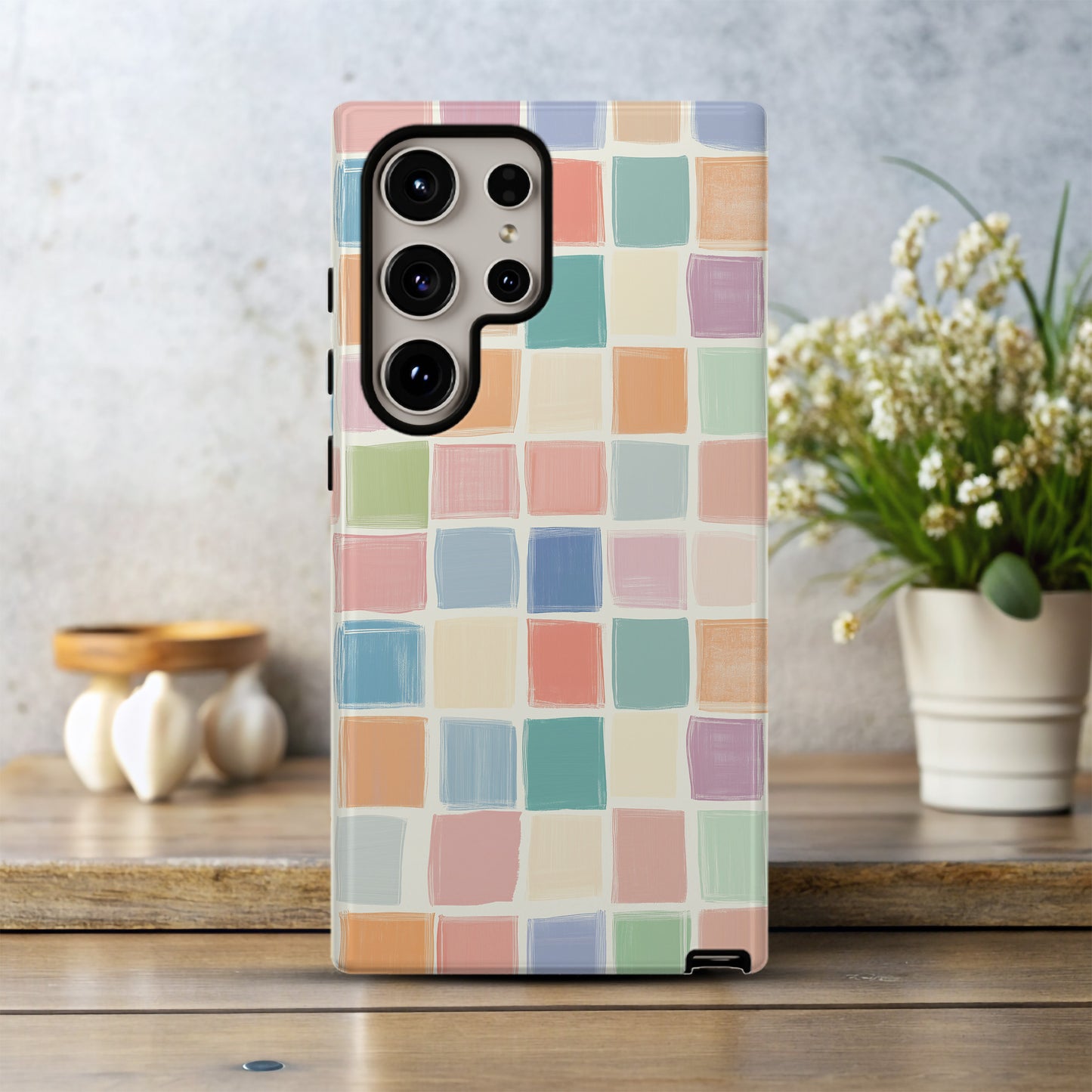 Rainbow Checkered Phone Case – Bold & Vibrant with Everyday Protection