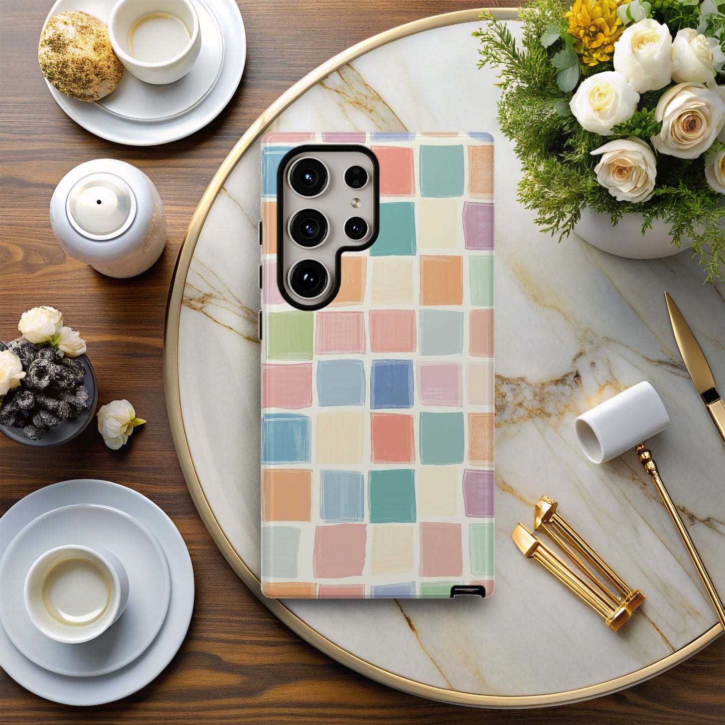 Rainbow Checkered Phone Case – Bold & Vibrant with Everyday Protection