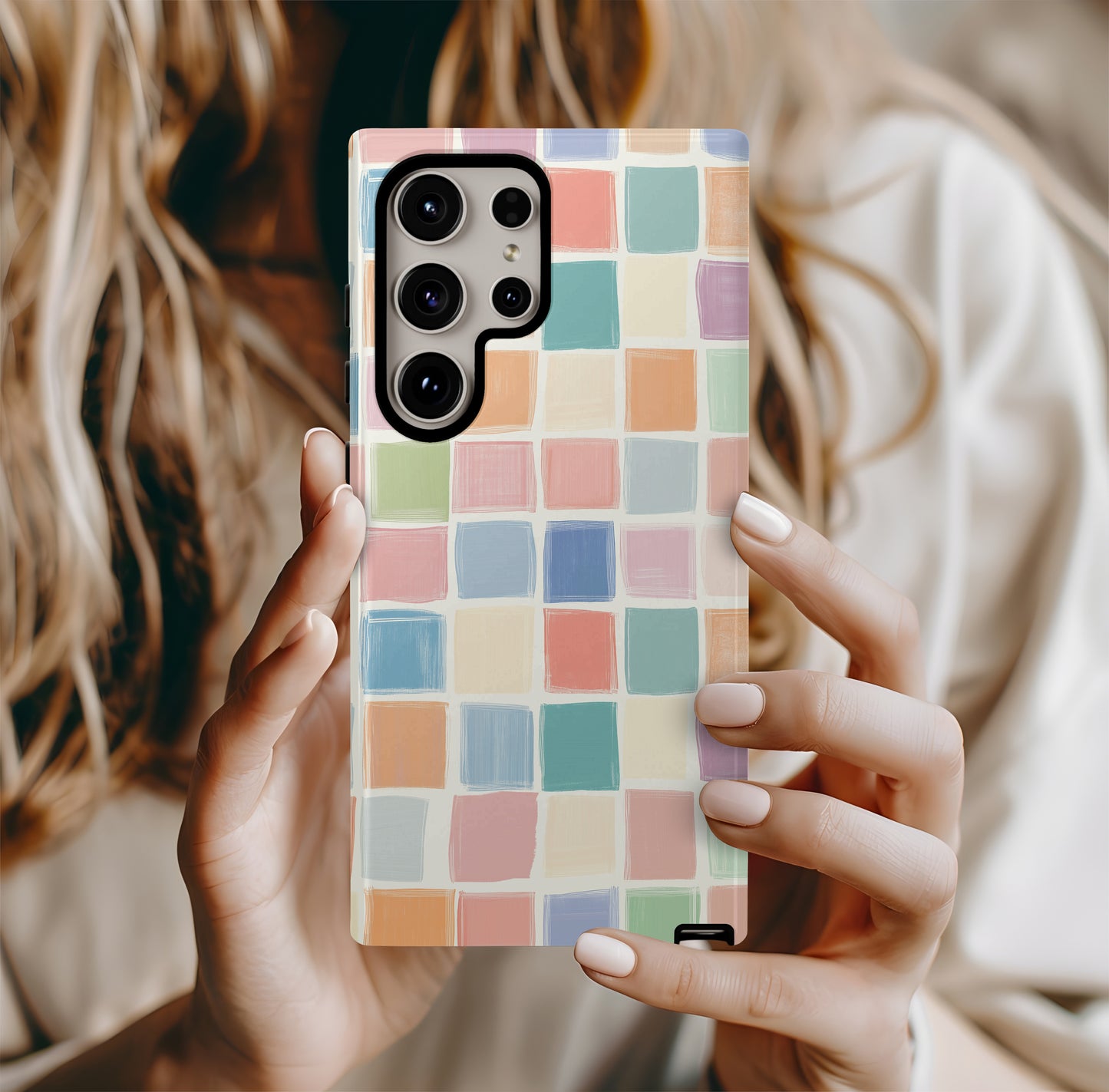 Rainbow Checkered Phone Case – Bold & Vibrant with Everyday Protection