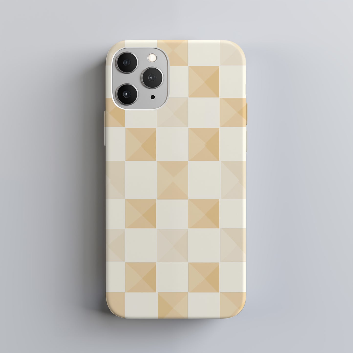 Tan Checkers Phone Case – Subtle Retro Style with Everyday Protection