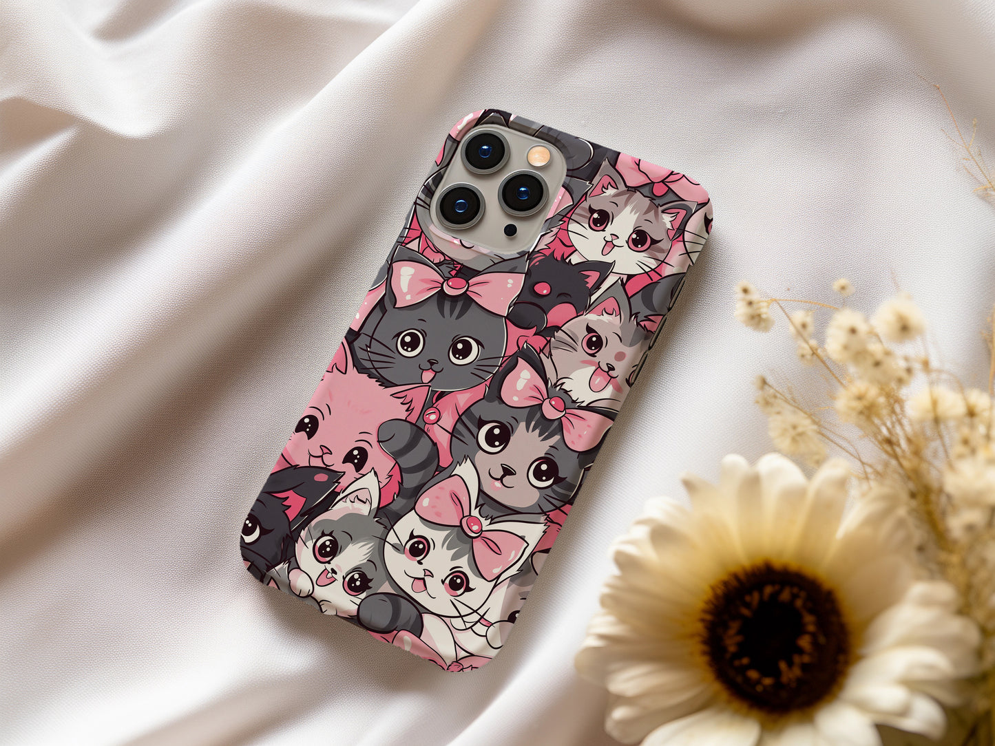 Blushy Neko Phone Case – Adorable Kawaii Cat Charm with Everyday Protection