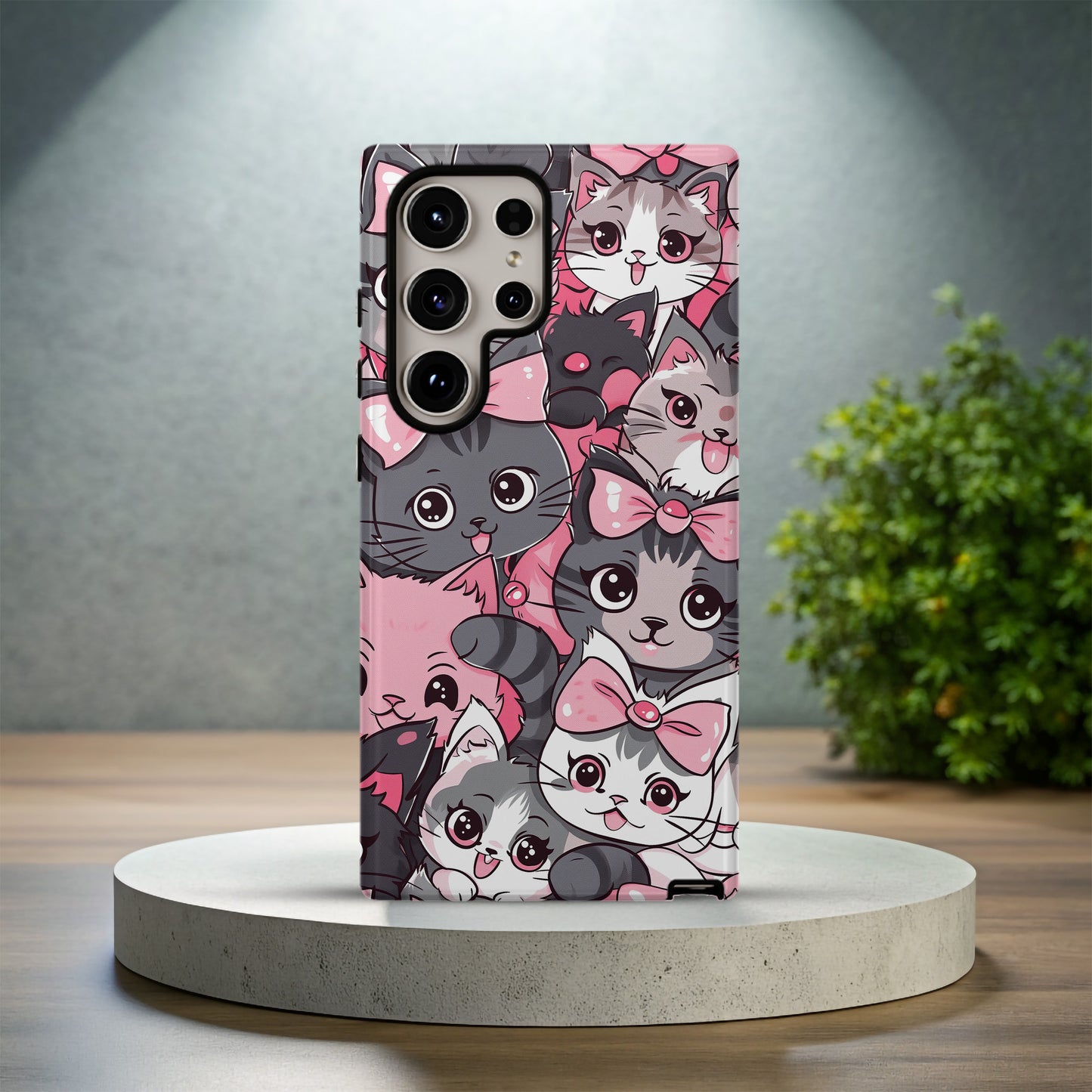 Blushy Neko Phone Case – Adorable Kawaii Cat Charm with Everyday Protection