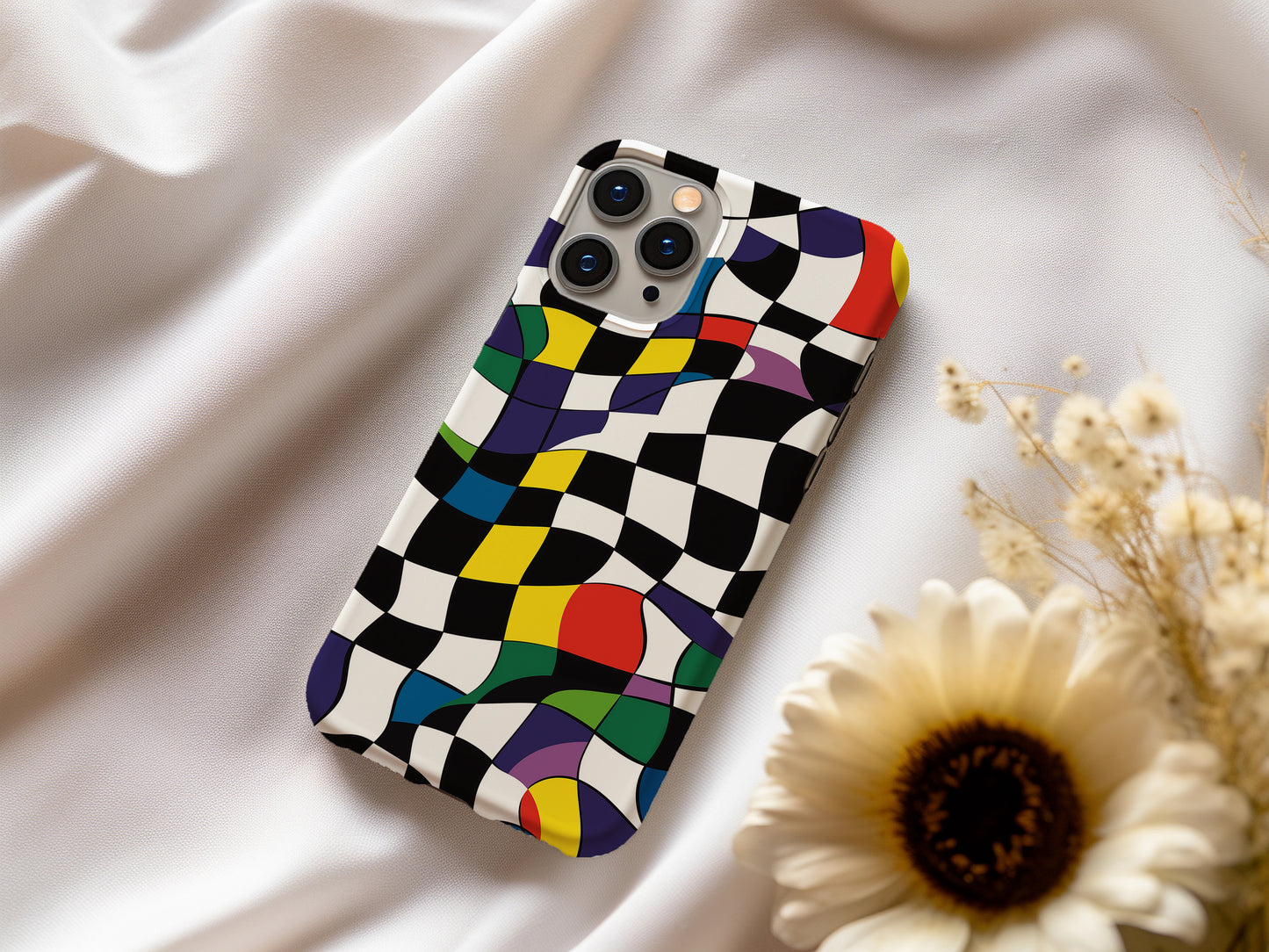 Groovy Checks Phone Case – Retro Funk with Everyday Protection