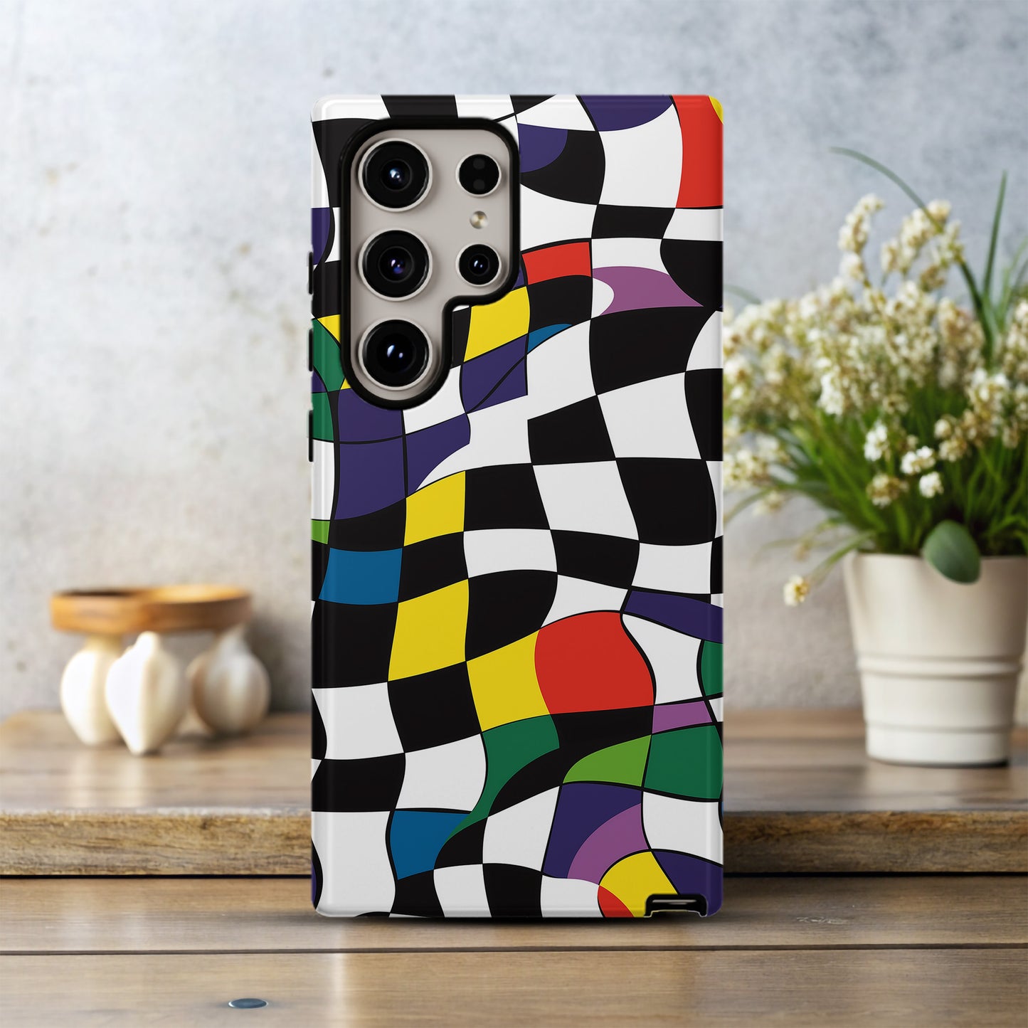 Groovy Checks Phone Case – Retro Funk with Everyday Protection