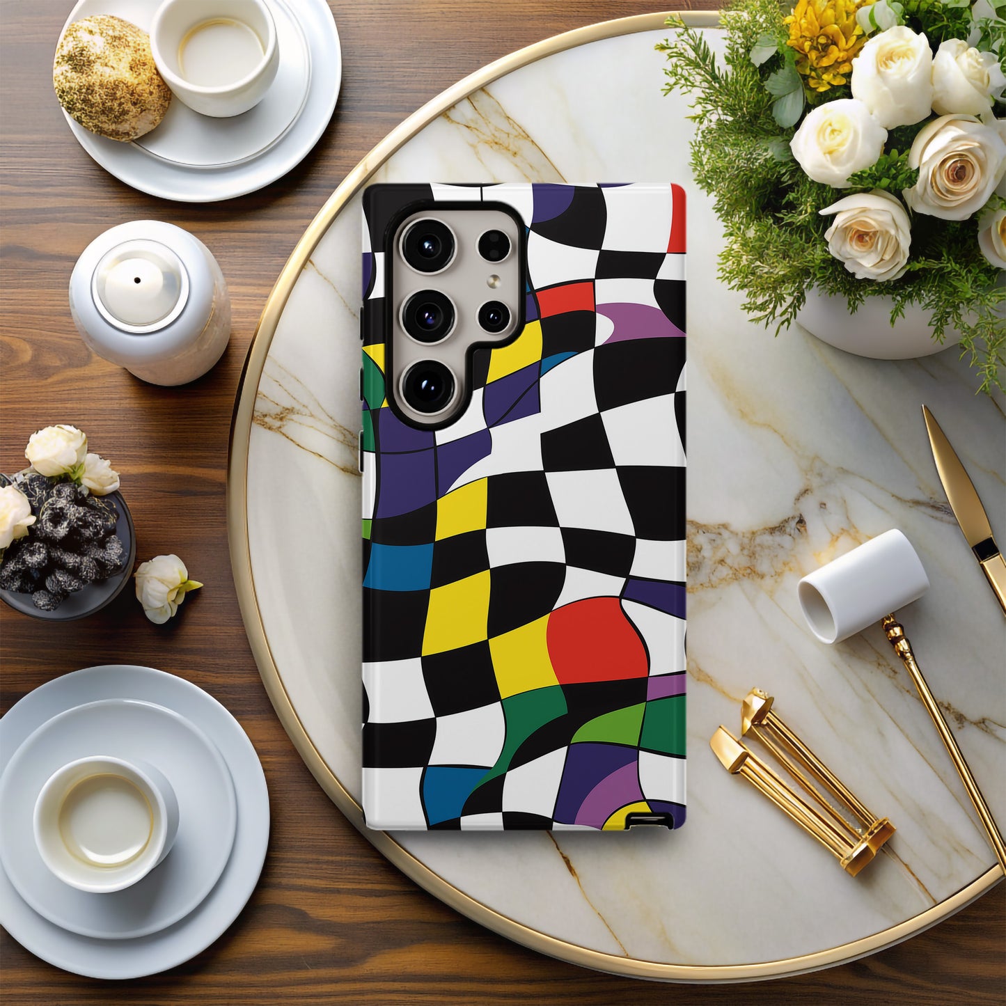 Groovy Checks Phone Case – Retro Funk with Everyday Protection