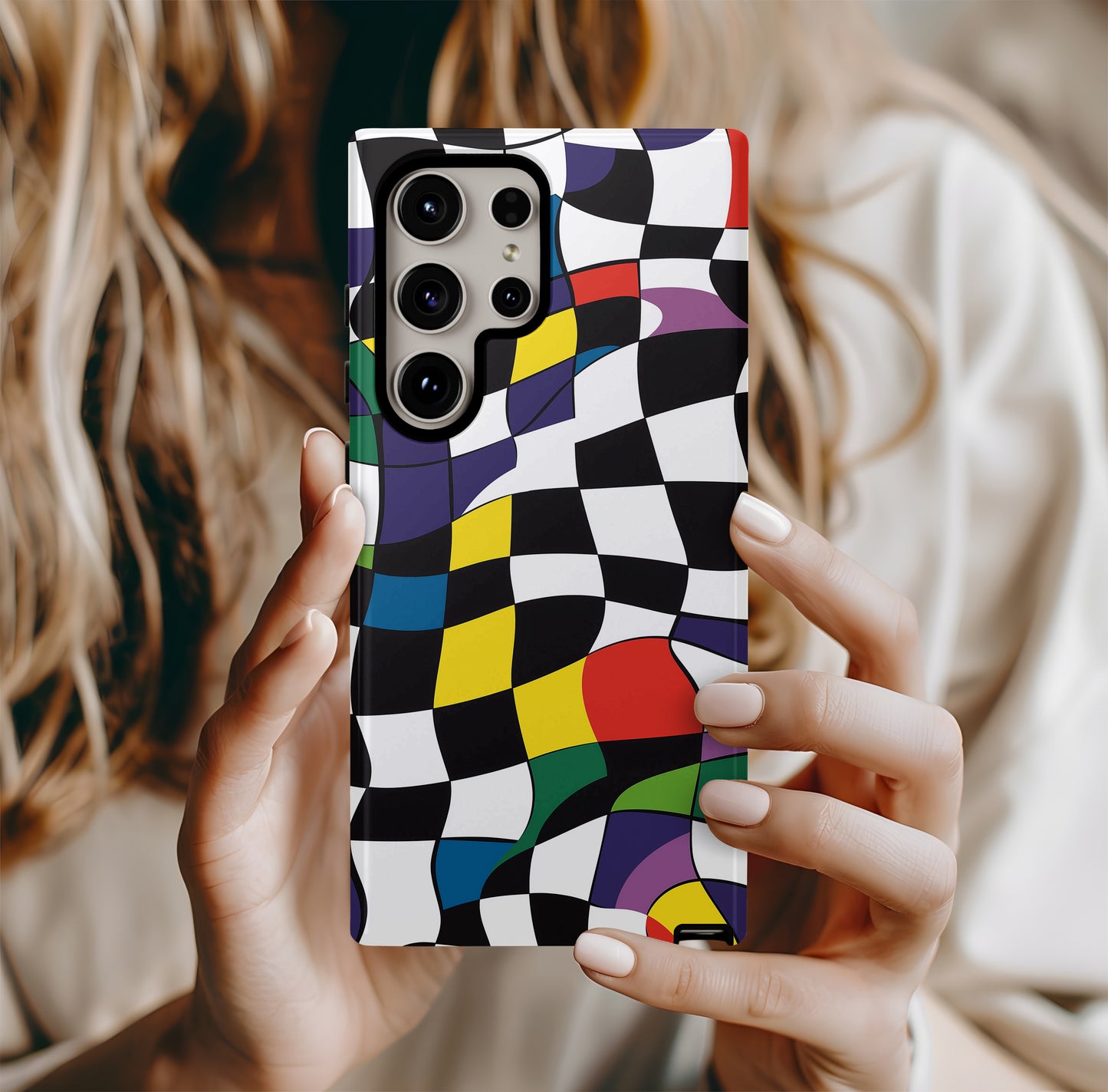 Groovy Checks Phone Case – Retro Funk with Everyday Protection