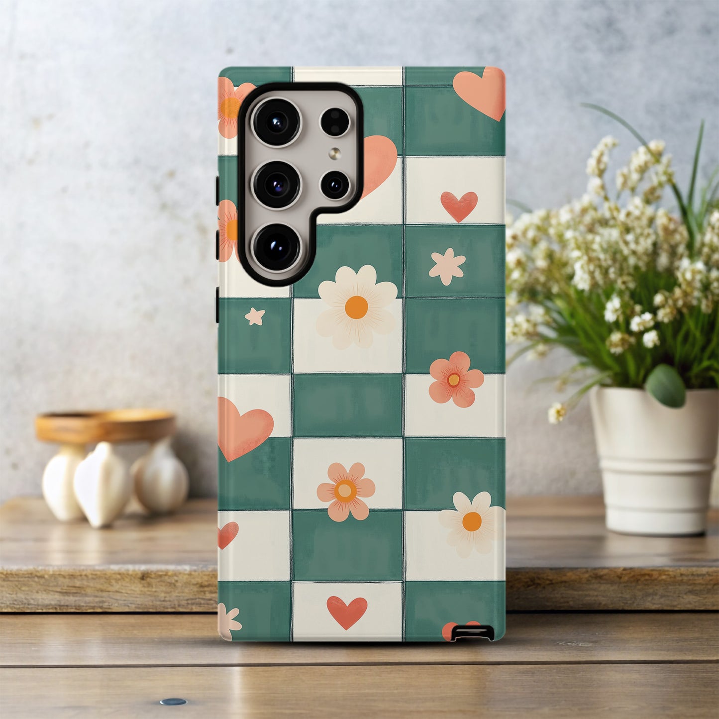 Checkerboard Charm Phone Case – Classic Meets Playful with Everyday Protection