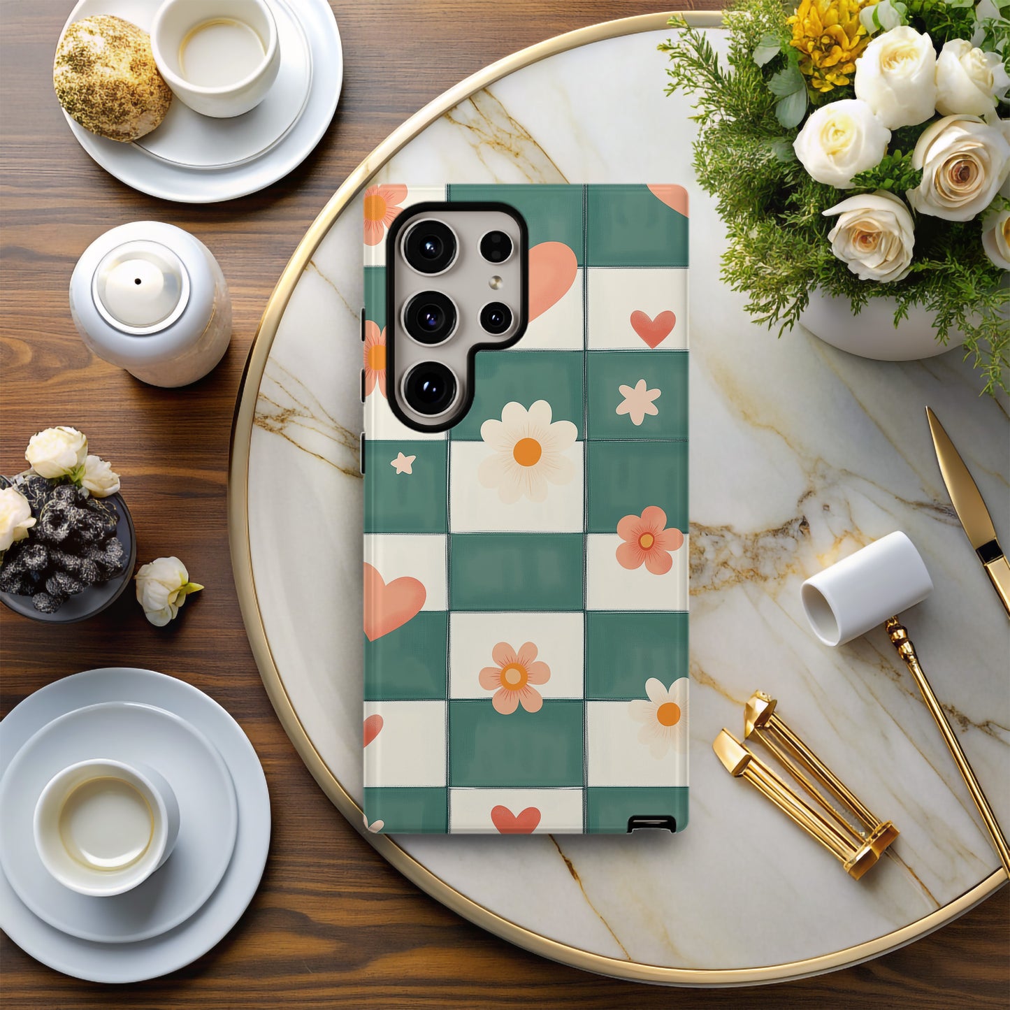 Checkerboard Charm Phone Case – Classic Meets Playful with Everyday Protection
