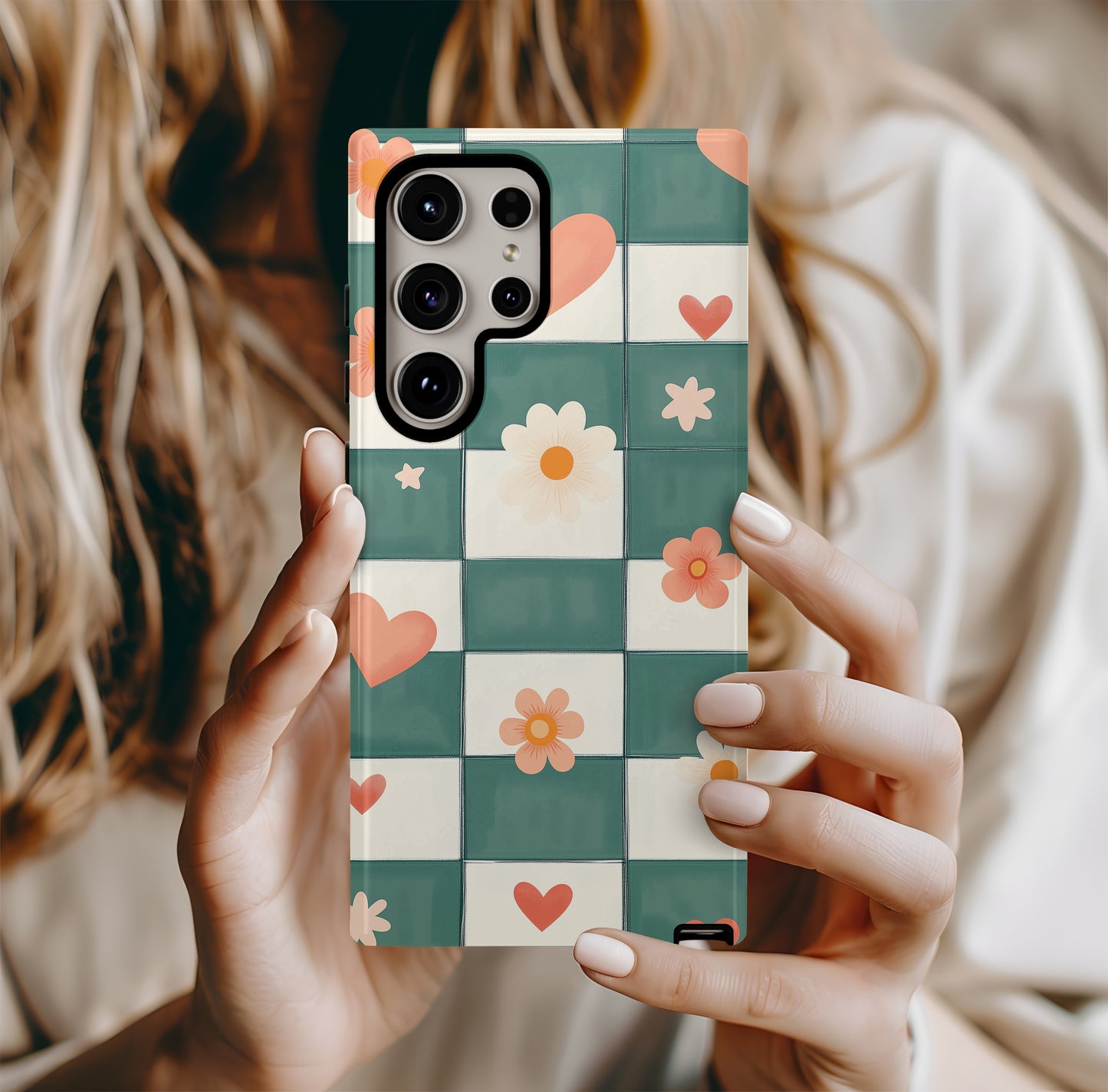Checkerboard Charm Phone Case – Classic Meets Playful with Everyday Protection
