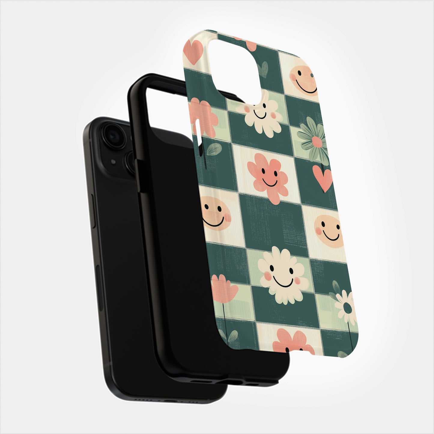 Groovy Love Checks Phone Case – Retro Romance with Everyday Protection