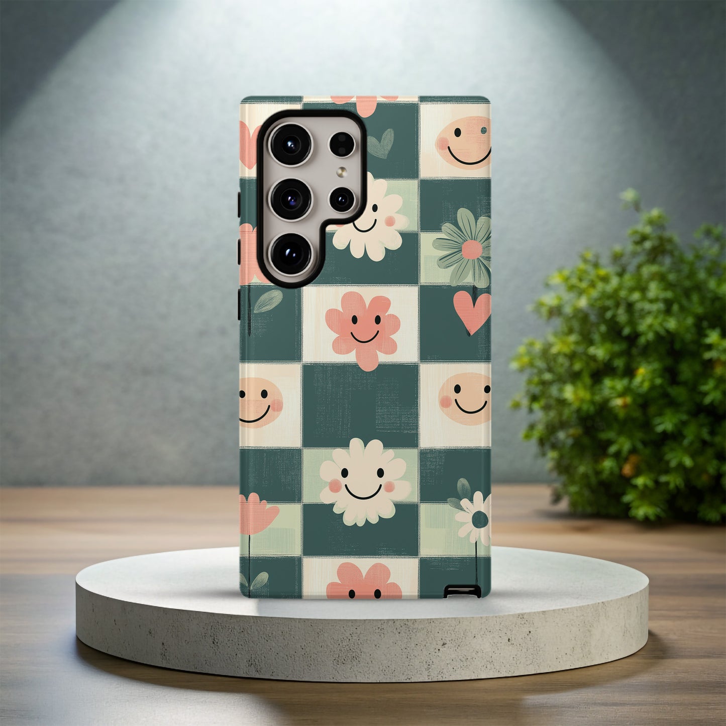Groovy Love Checks Phone Case – Retro Romance with Everyday Protection