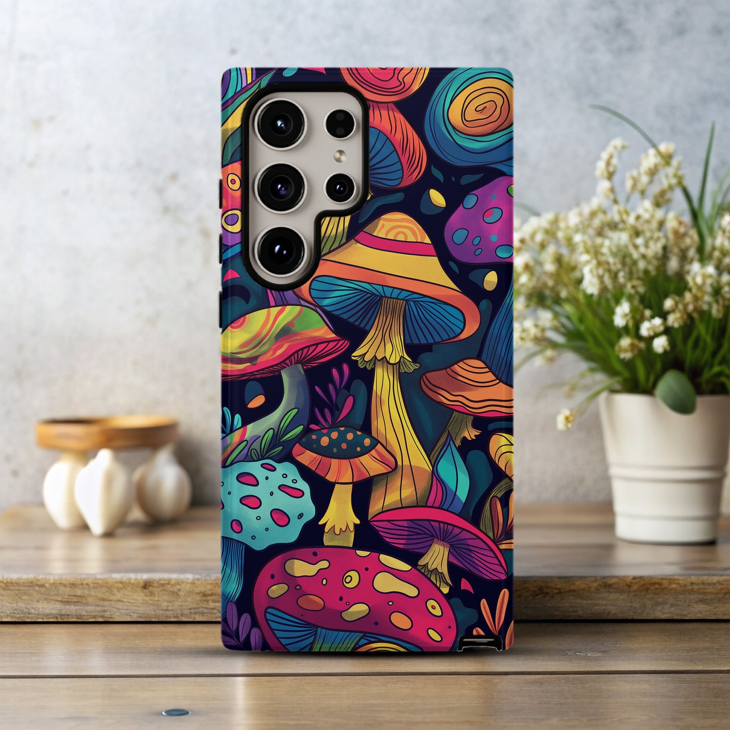 Funky Fungi Phone Case – Retro Mushrooms with Everyday Protection
