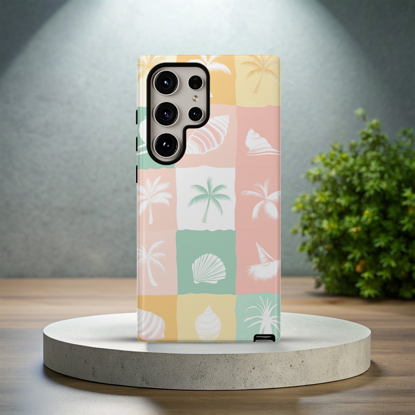 Seashell Squares Phone Case – Coastal Elegance with Everyday Protection