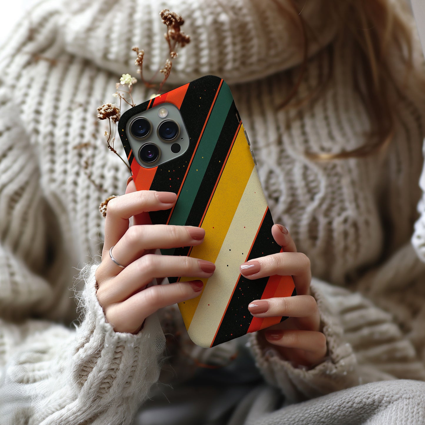 Groove Lines Phone Case – Retro Waves with Everyday Protection