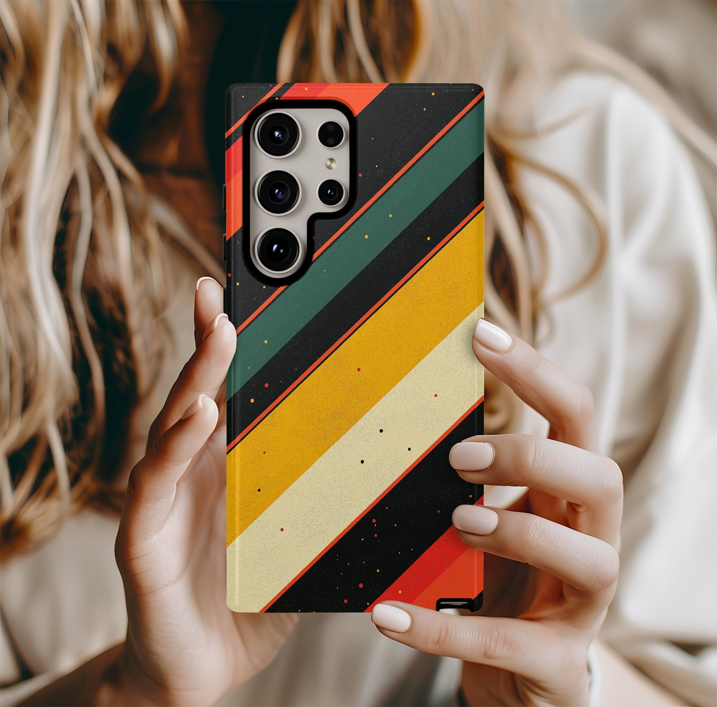Groove Lines Phone Case – Retro Waves with Everyday Protection