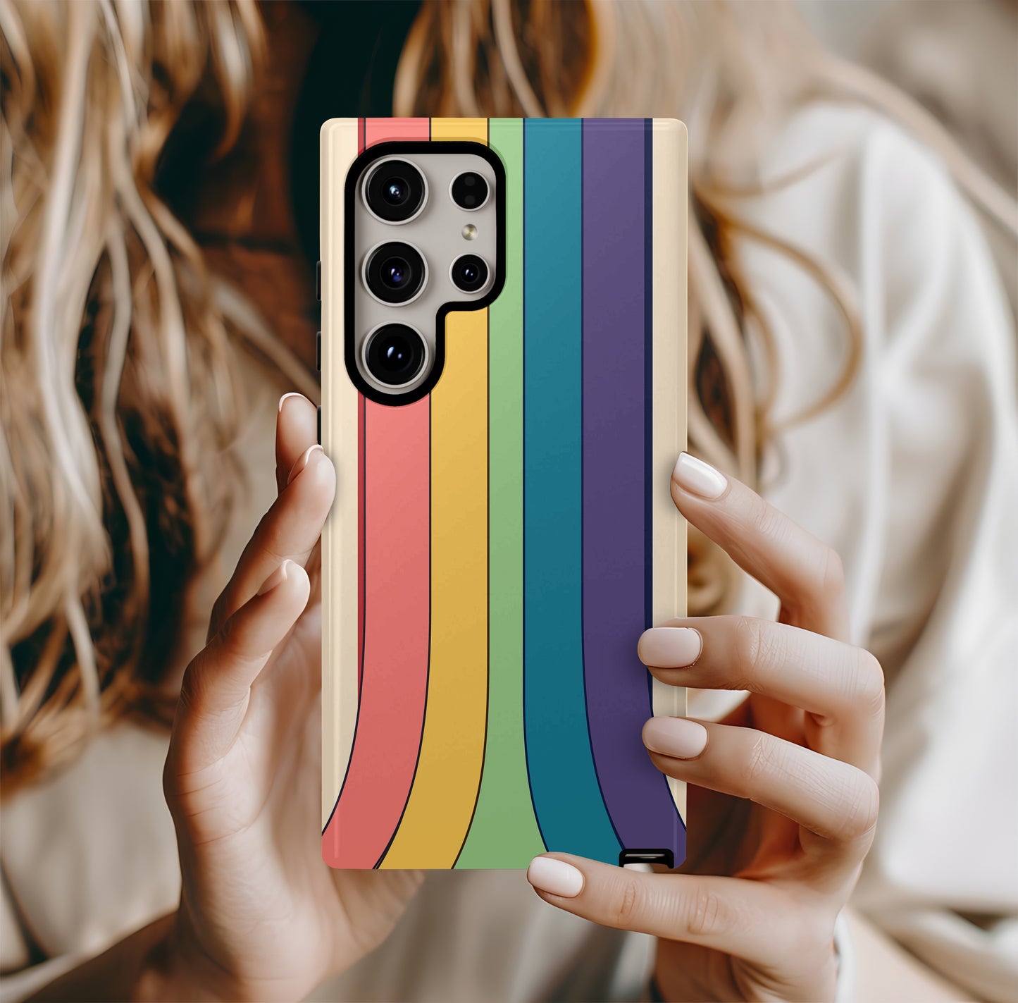 Sunset Rainbow Vibes Phone Case – Radiate Positivity with Everyday Protection